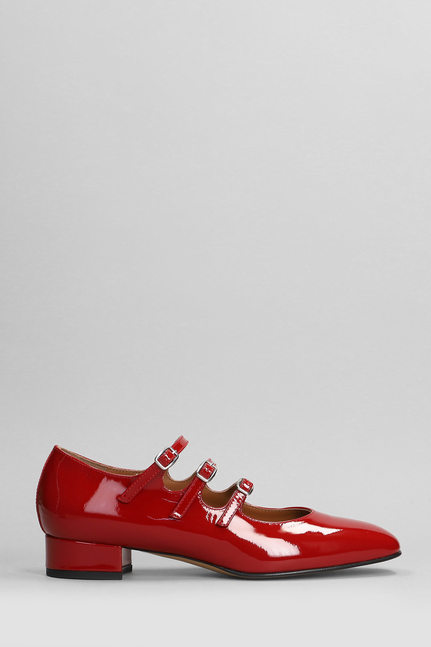 Ariana Ballet Flats In Red Patent Leather