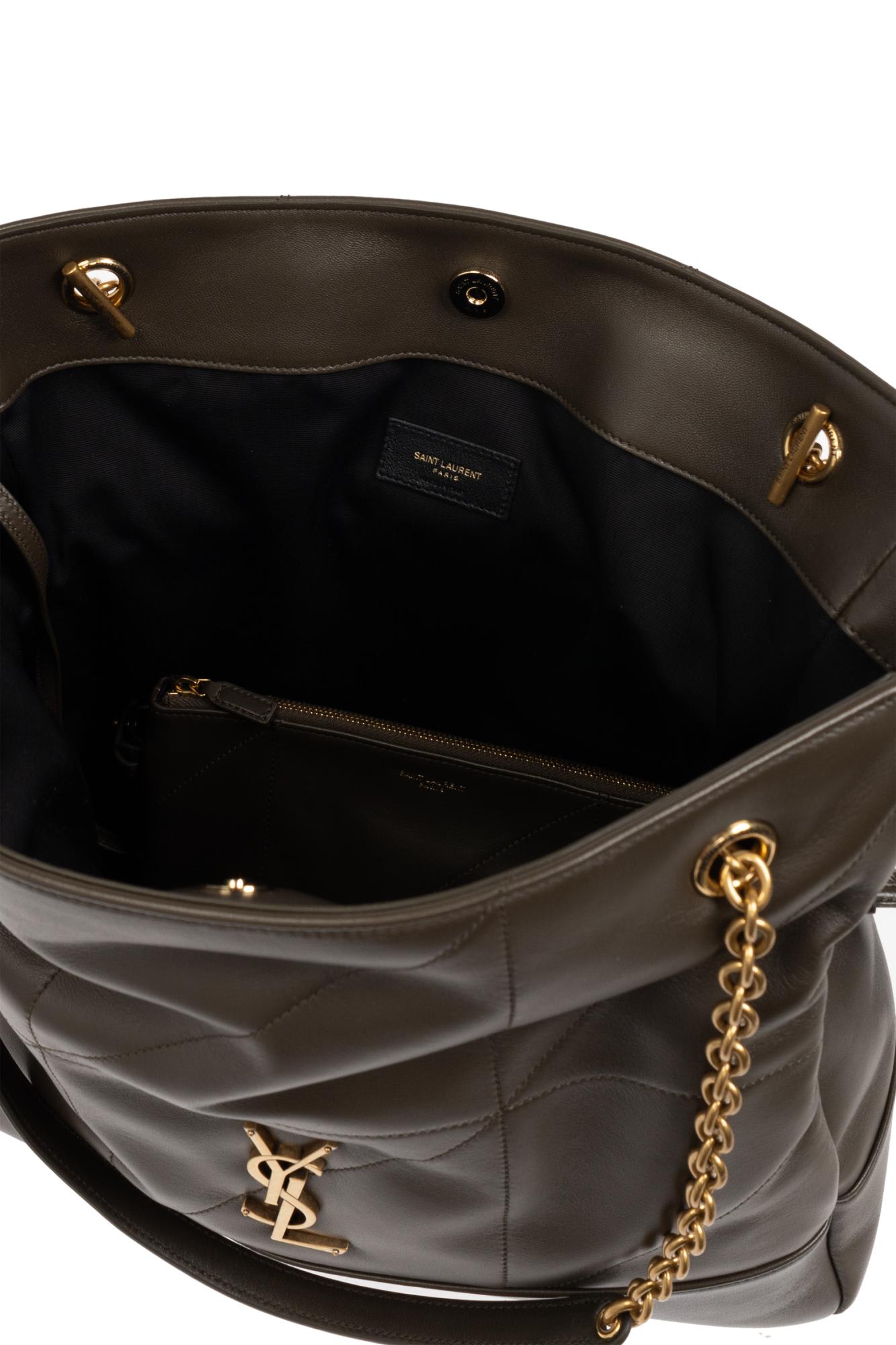 Saint Laurent Jamie 4.3 Shopping Tote Bag In Quilted Leather In Green