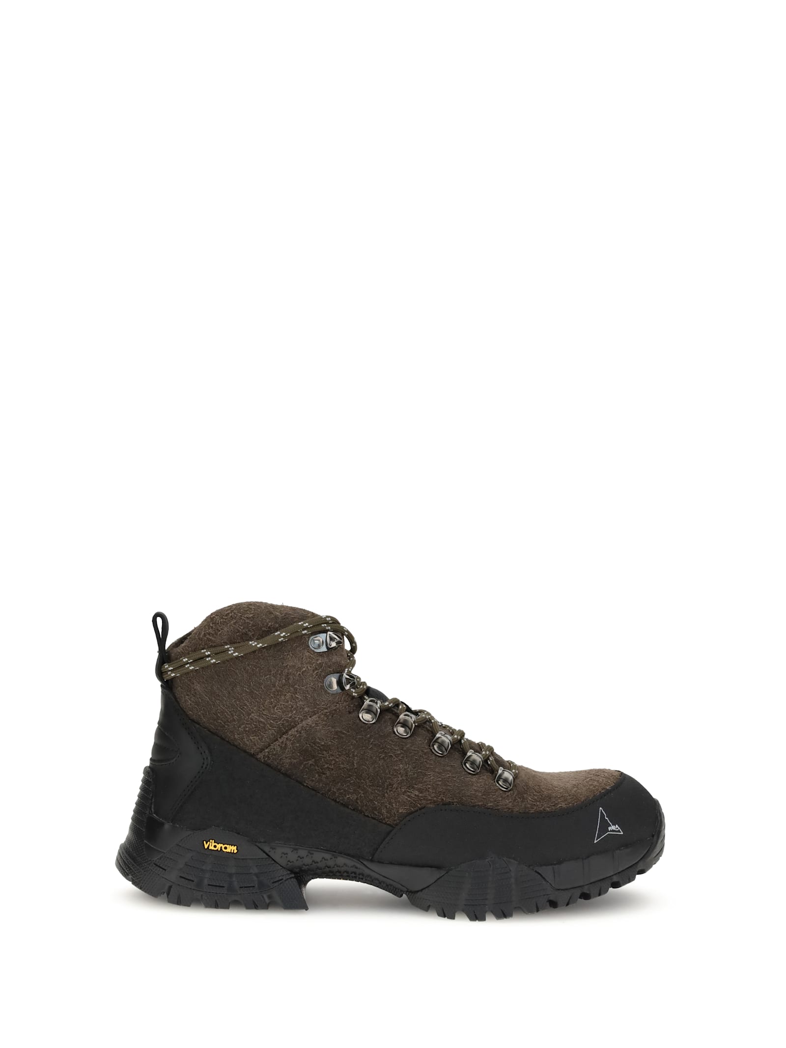 Roa Andreas Lace-up Suede-blend Boots In Brown