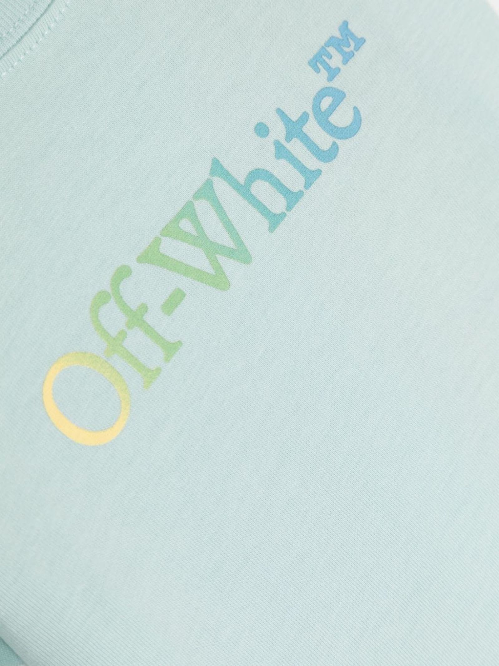 Shop Off-white Off White T-shirts And Polos Clear Blue
