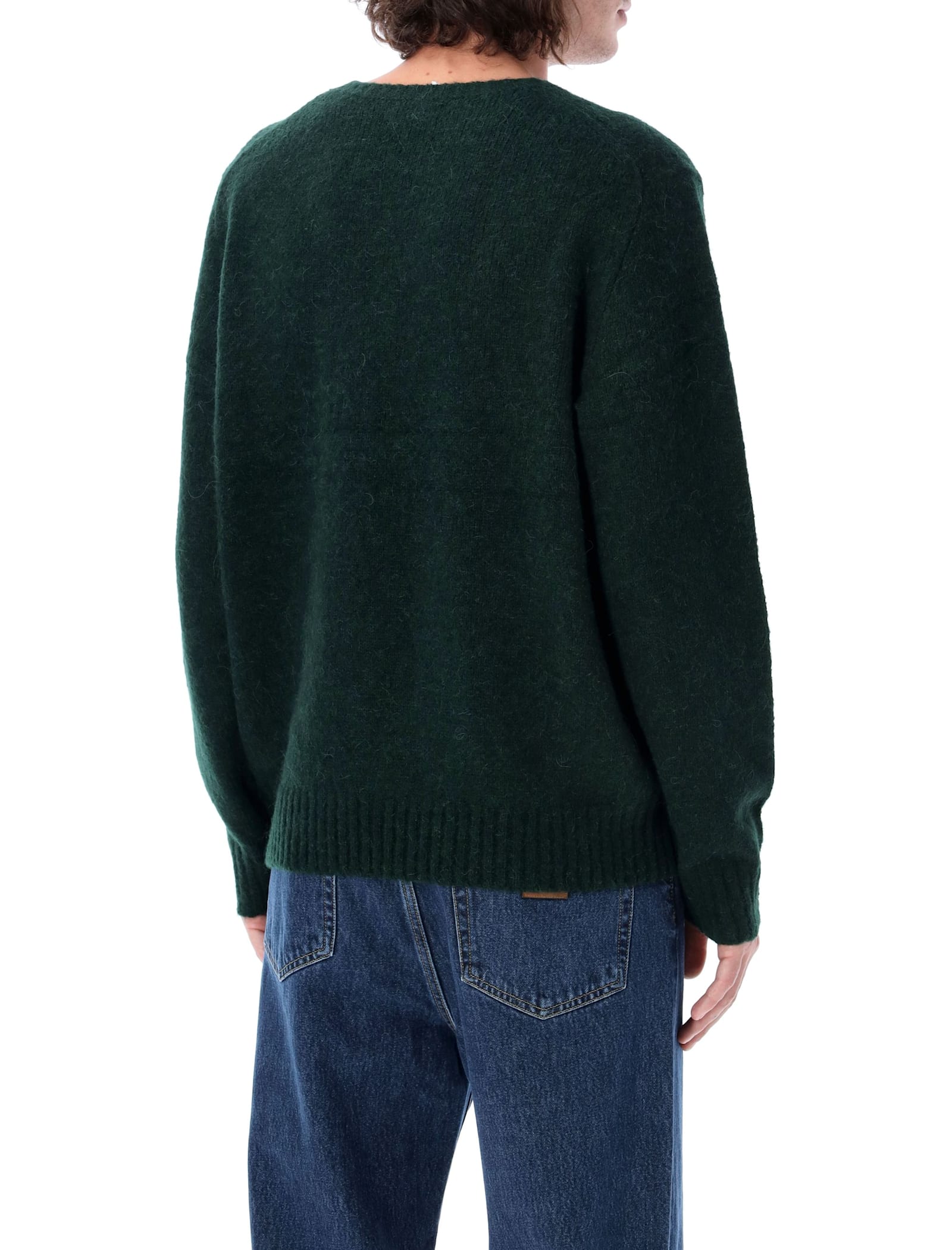 Shop Polo Ralph Lauren Wool-blend Crew Neck Jumper In Moss