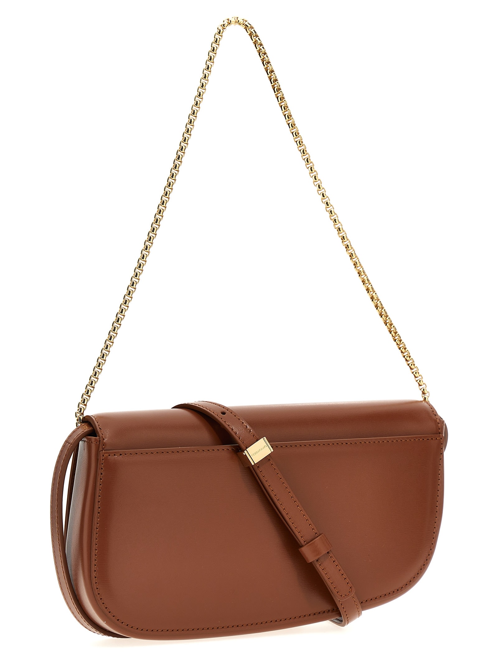 Shop Ferragamo Fiamma Xs Crossbody Bag In Brown