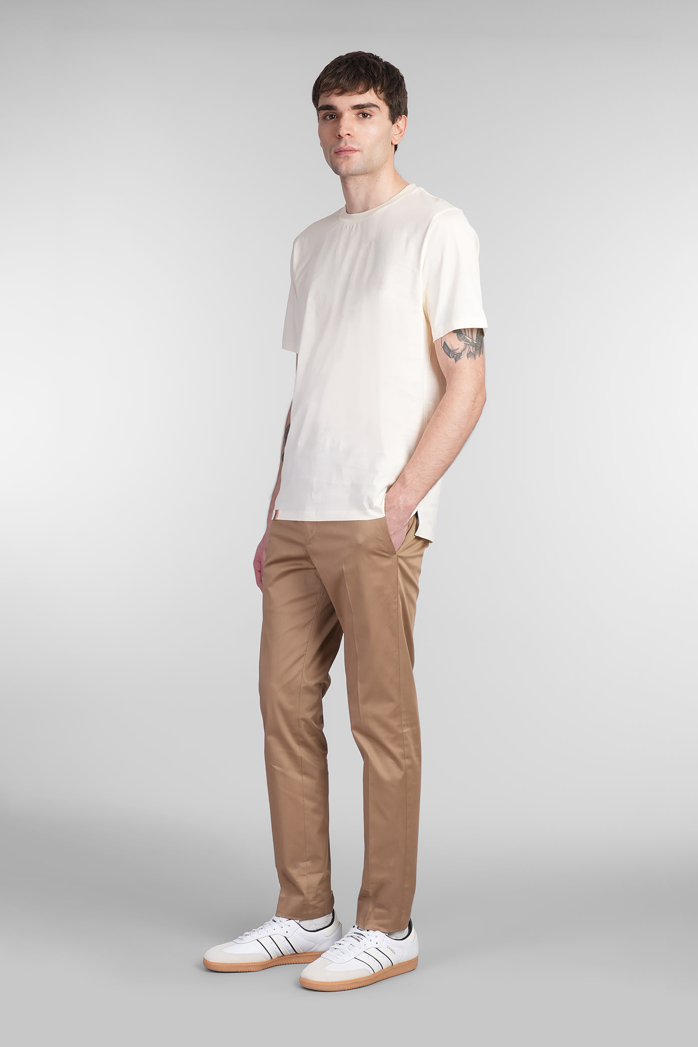 Pt Torino Nu68 Pants In Camel Cotton In Camel