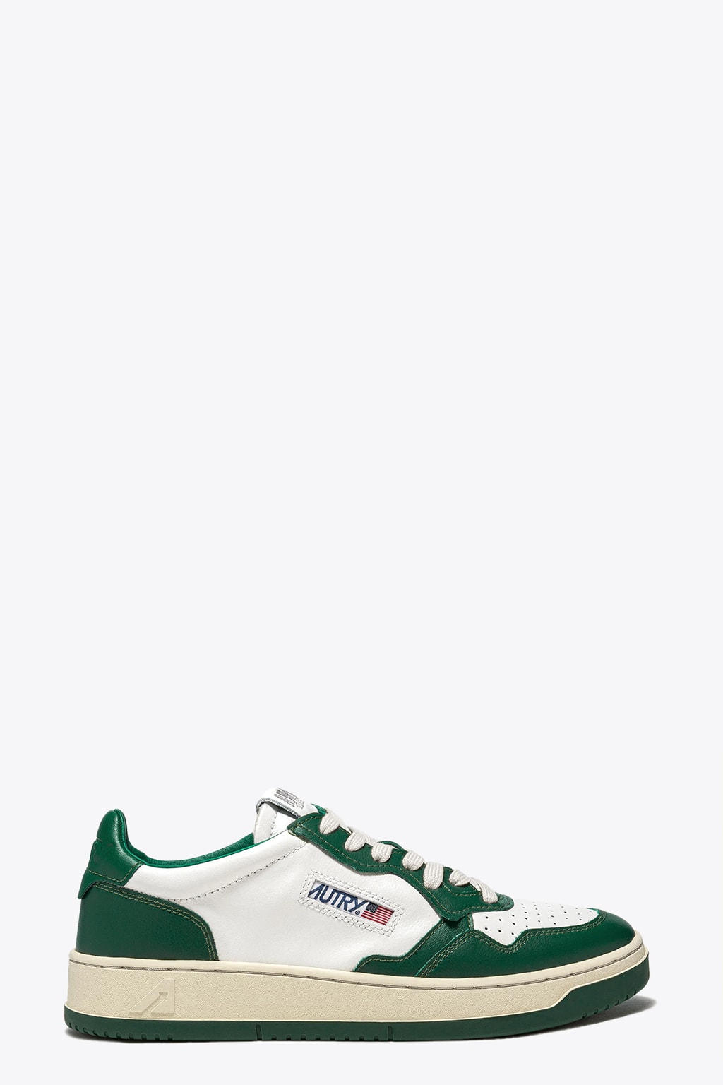 Autry 01 Low Man Leat Mountain White and green leather low sneaker - Medalist