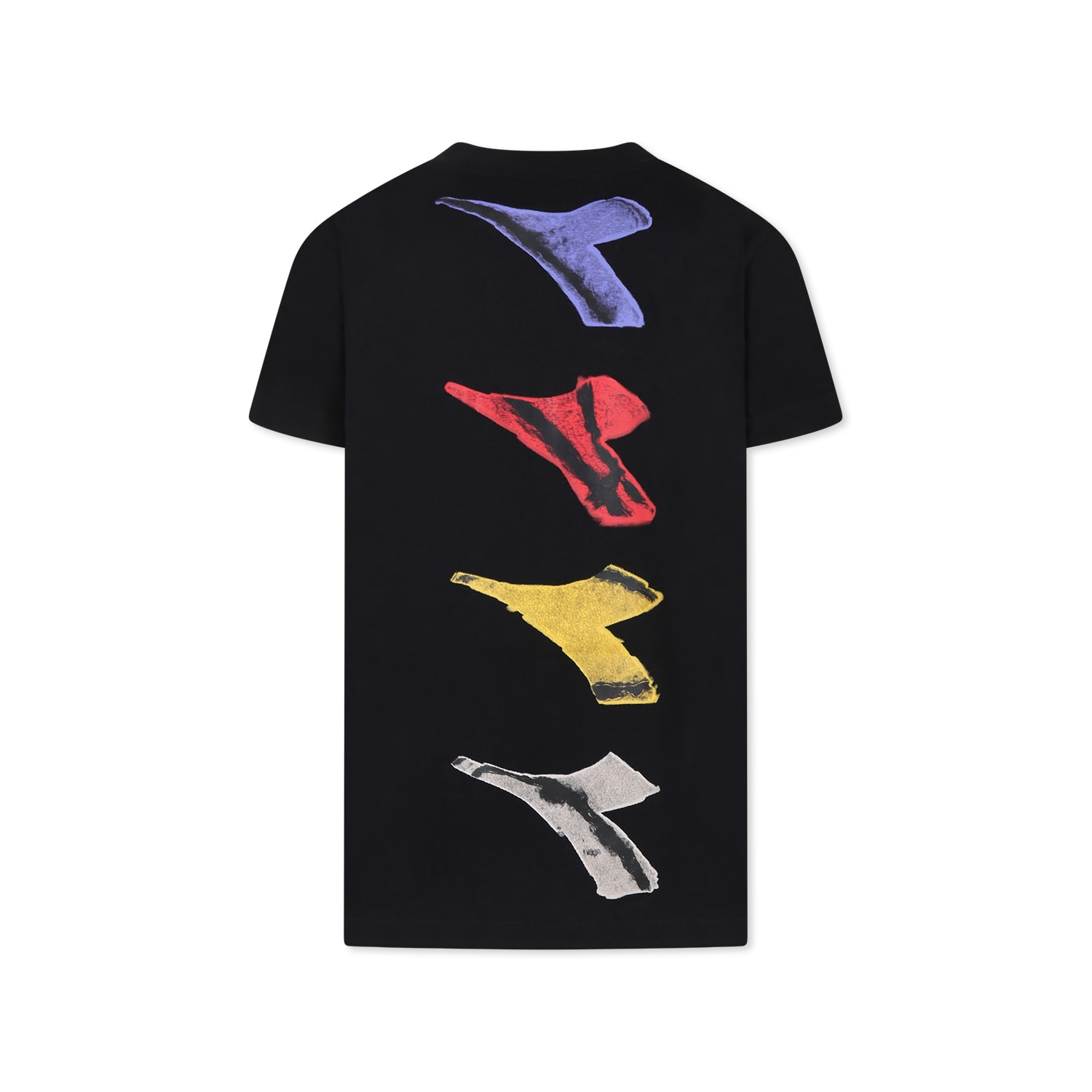 Shop Diadora Black T-shirt For Boy With Logo