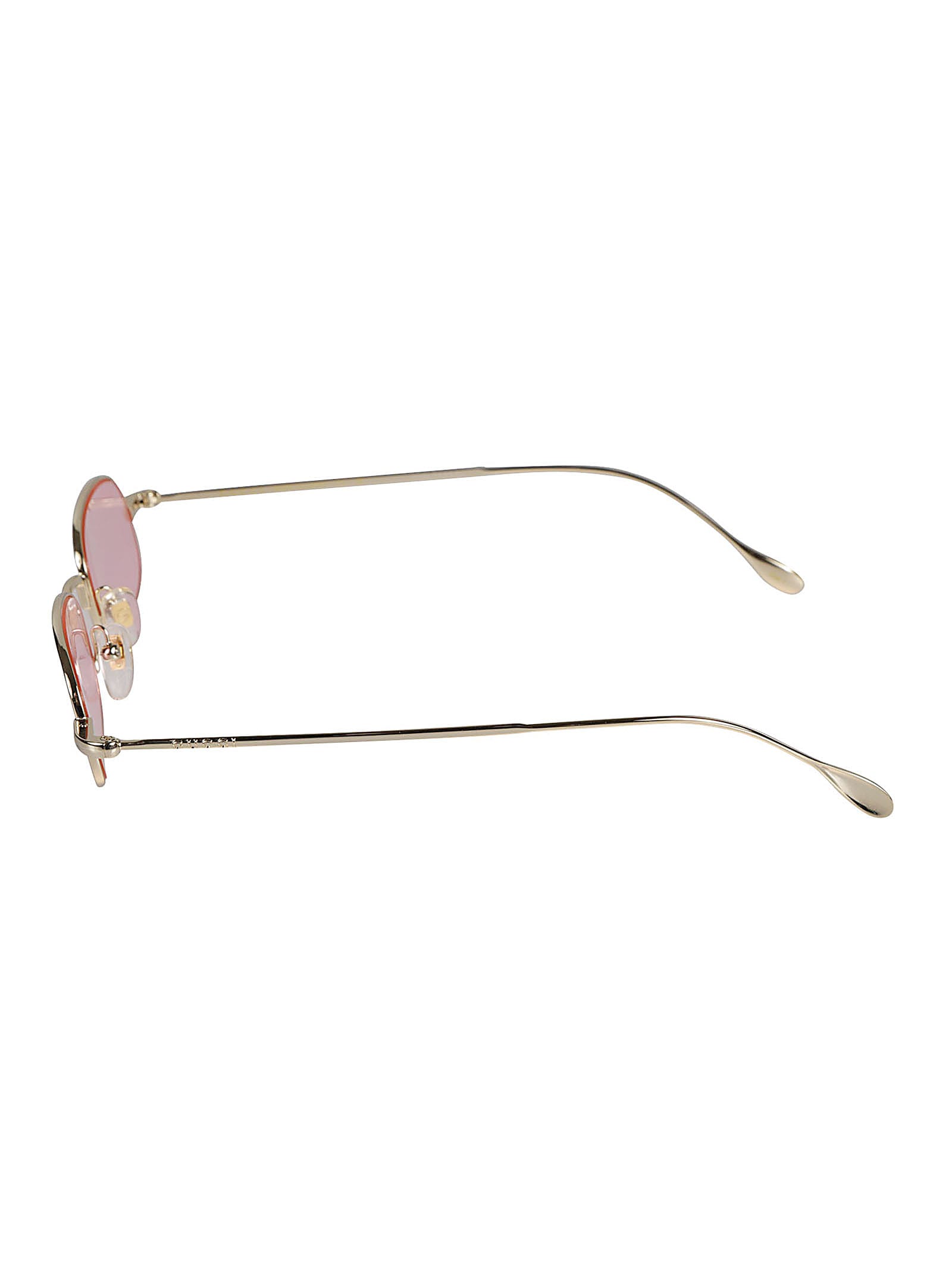 Shop Gucci Oval Logo Lens Sunglasses In Gold