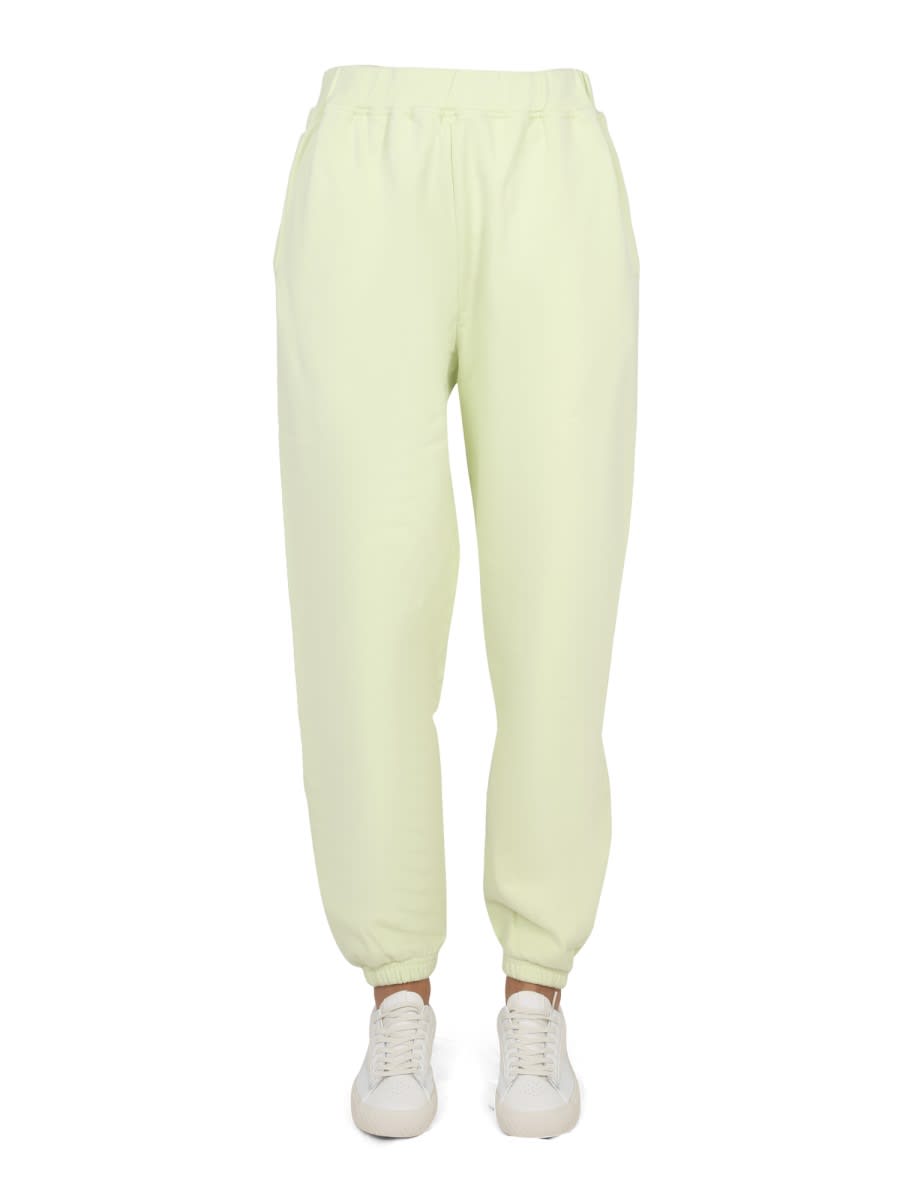 Shop Aries Jogging Pants With Logo Print In Green