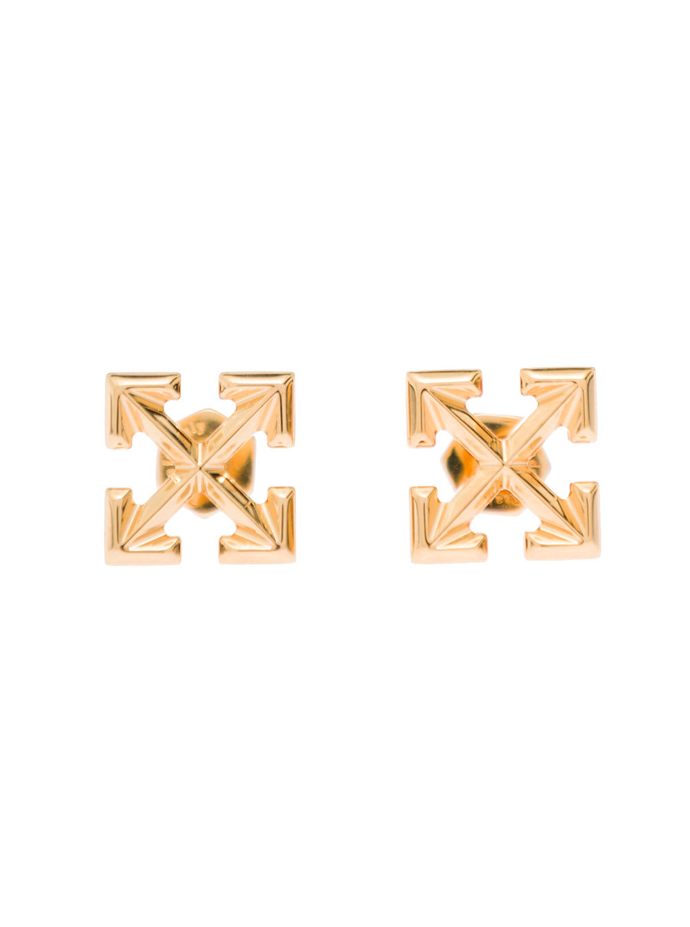 Off-White Arrow Gold Colored Brass Earrings Off White Woman