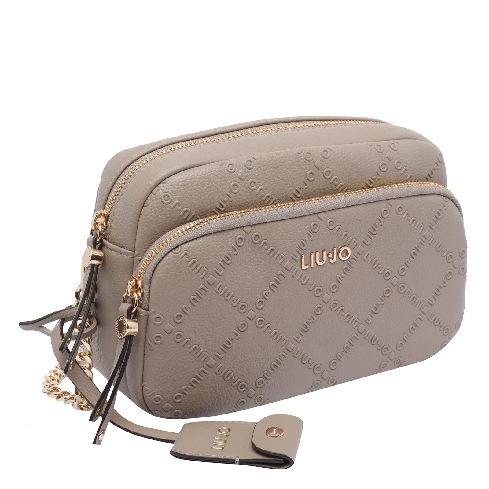 Liu •jo Logo Shoulder Bag In Sand