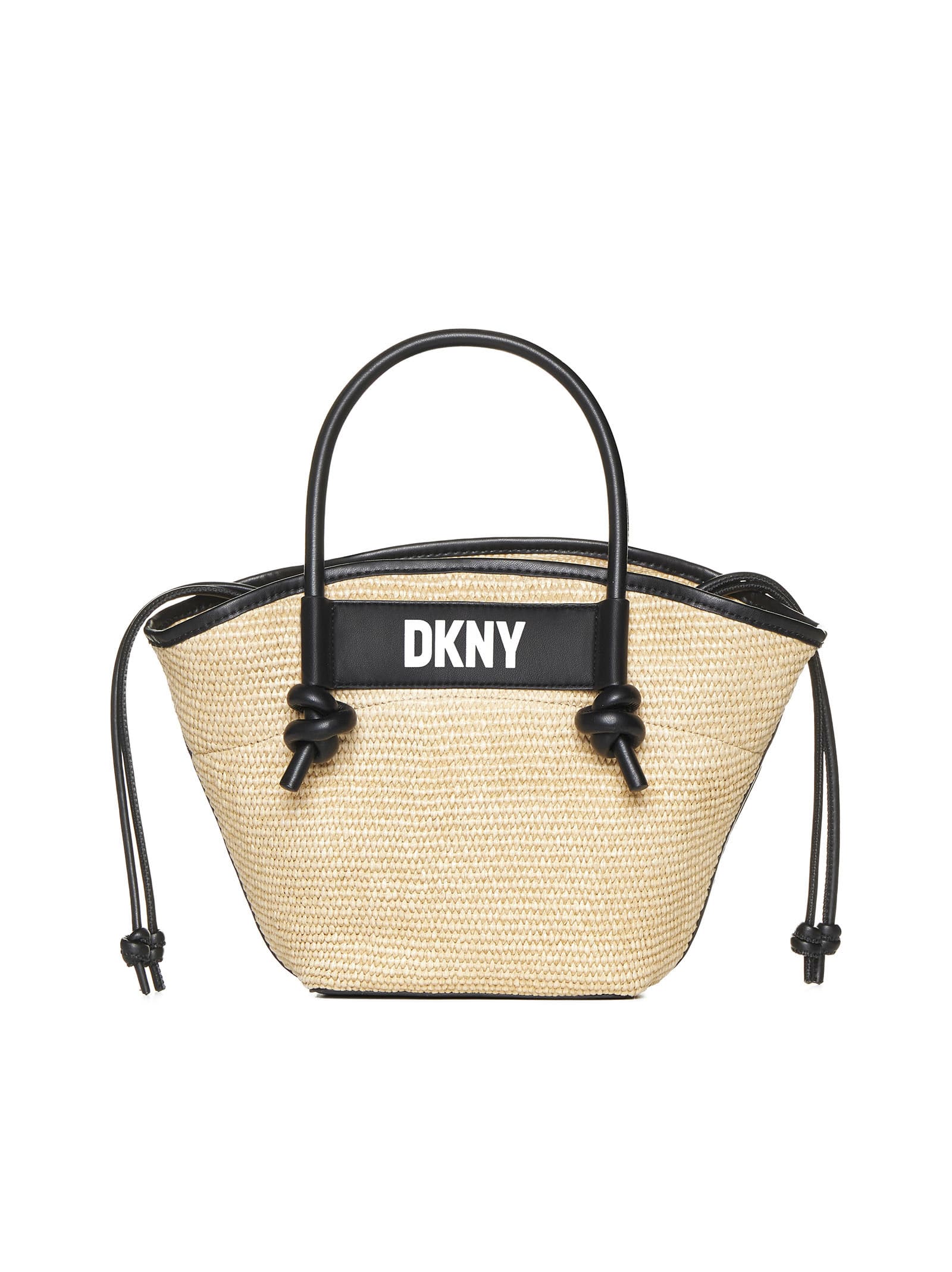 Shop Dkny Shoulder Bag In Natural/black