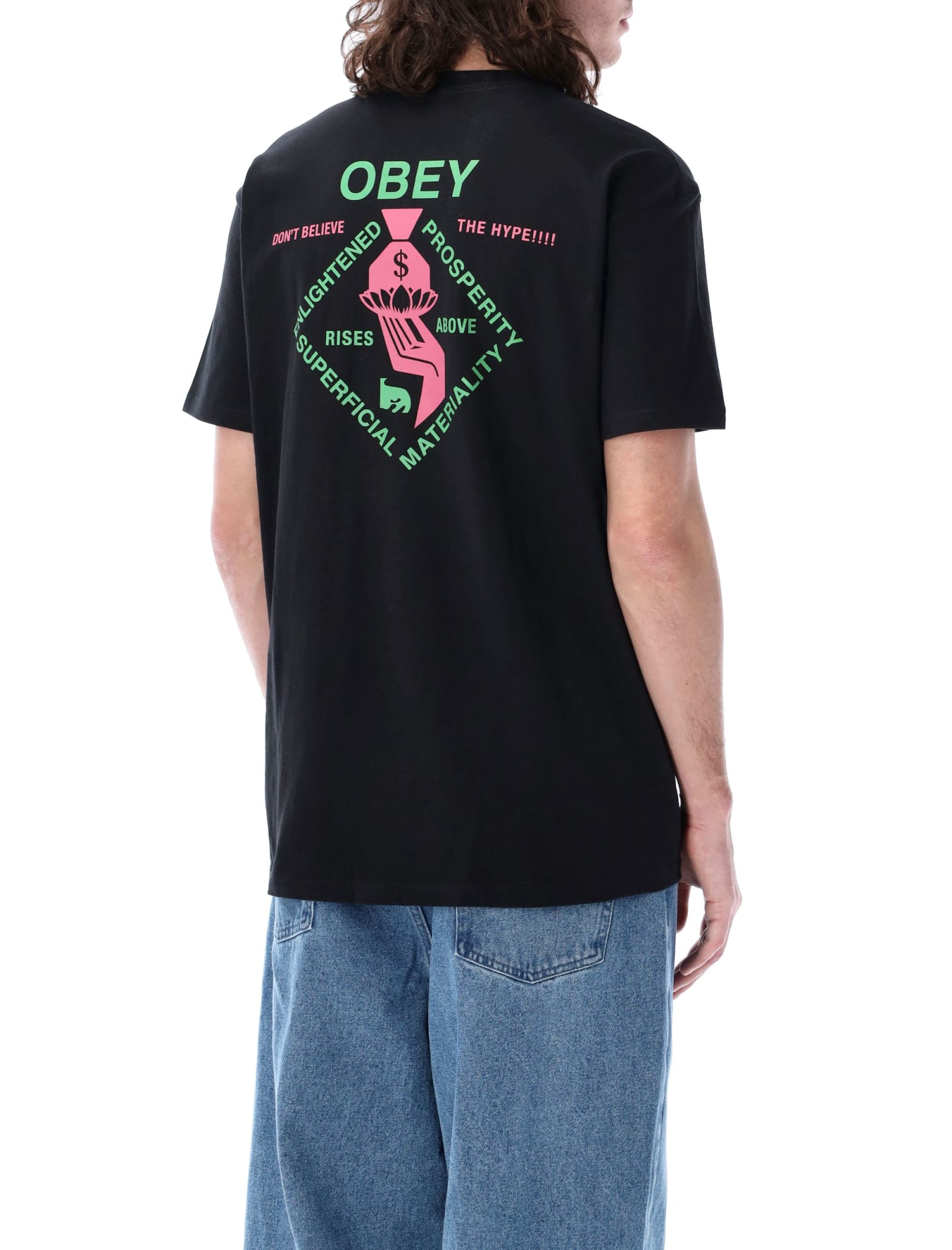 Shop Obey Spiritually Rich T-shirt In Black