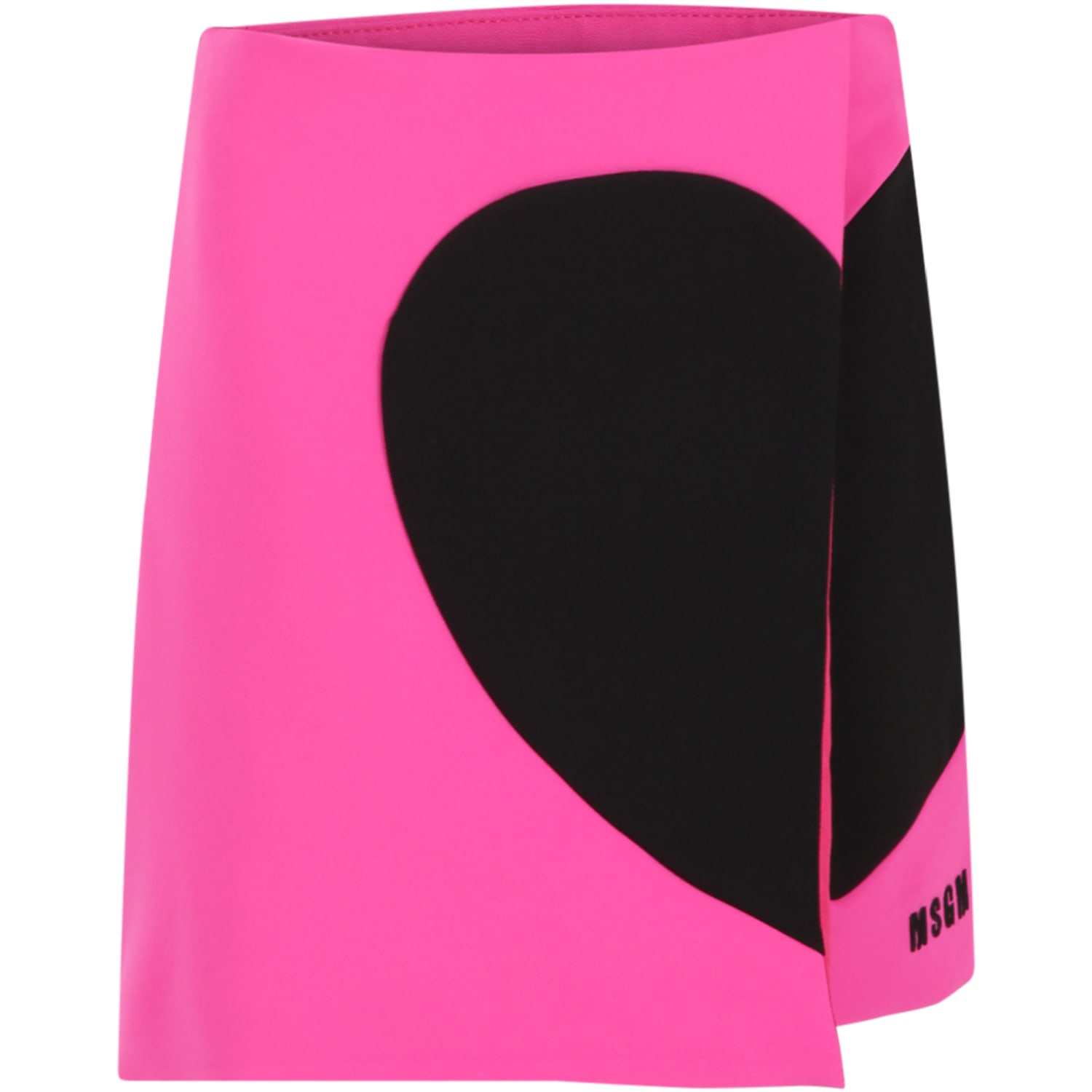 Shop Msgm Fuchsia Skirt For Girl With Logo And Heart