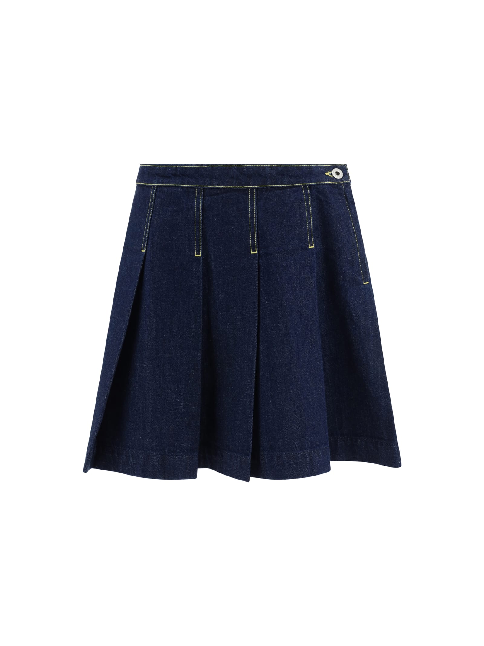 Shop Kenzo Denim Mini Skirt In Rinse Blue Denim