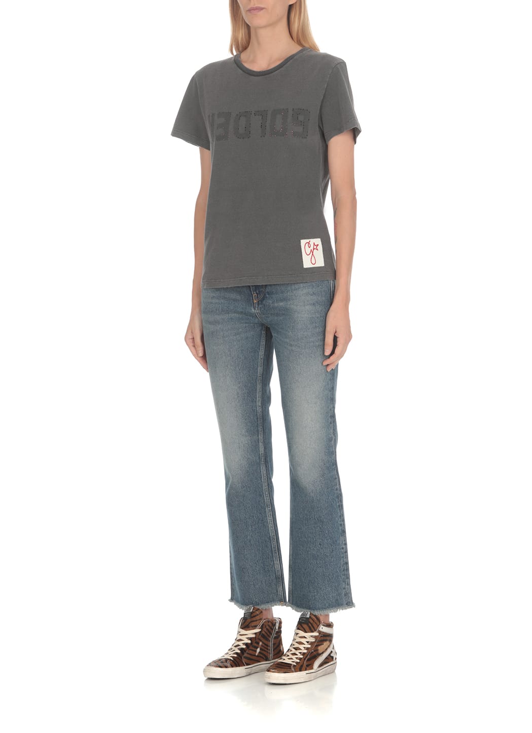 Shop Golden Goose Doris Slim T-shirt In Grey