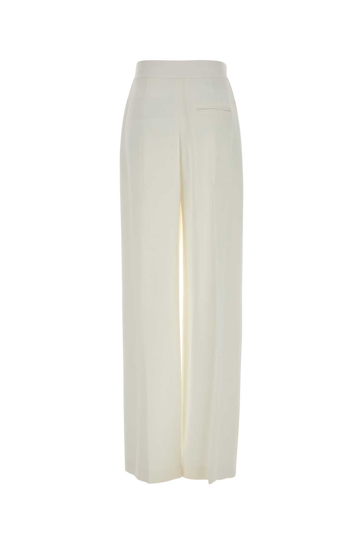 Alberta Ferretti Wide-leg High Waist Crepe Trousers In White