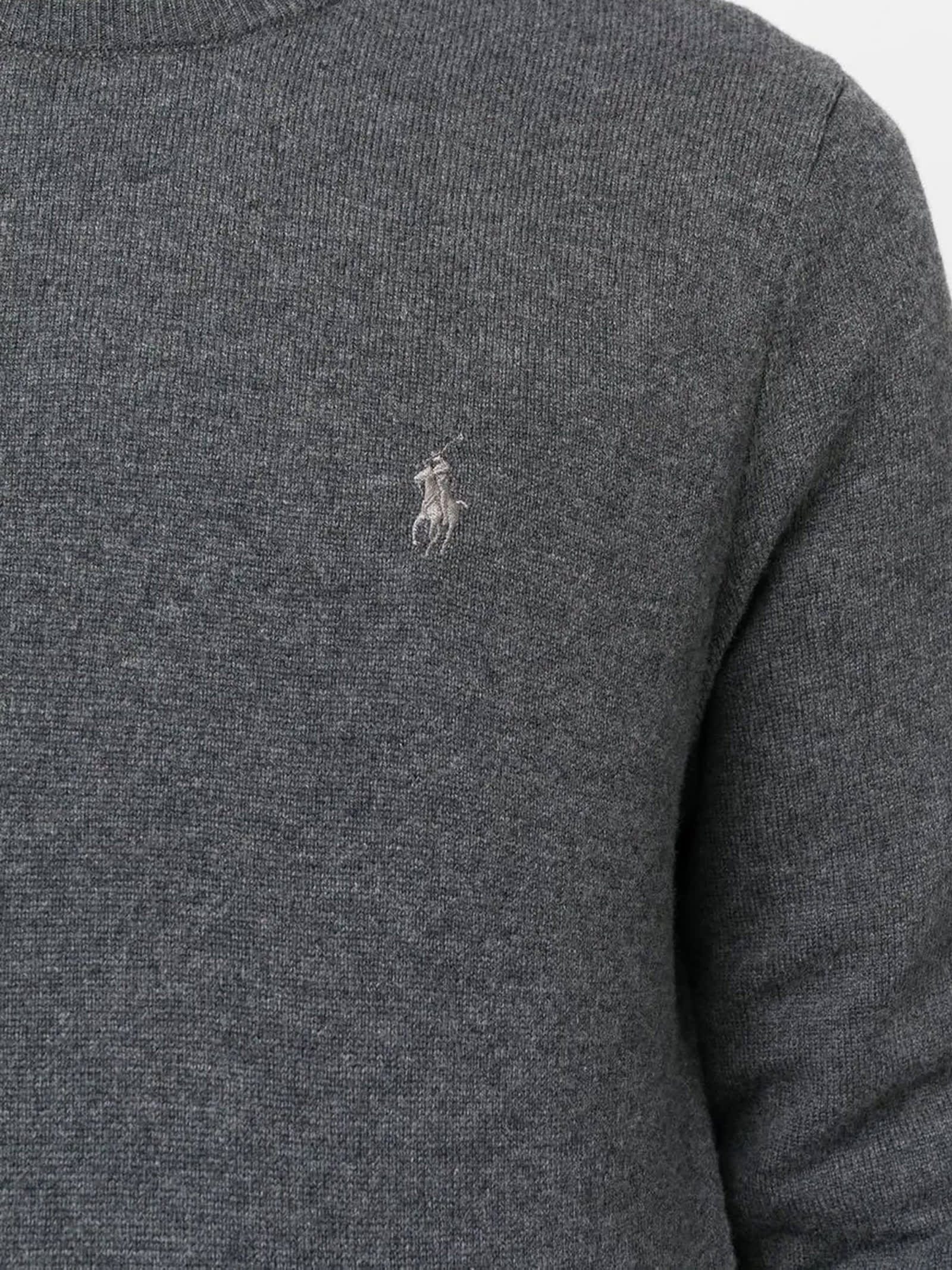 Shop Ralph Lauren Grey Wool Sweater