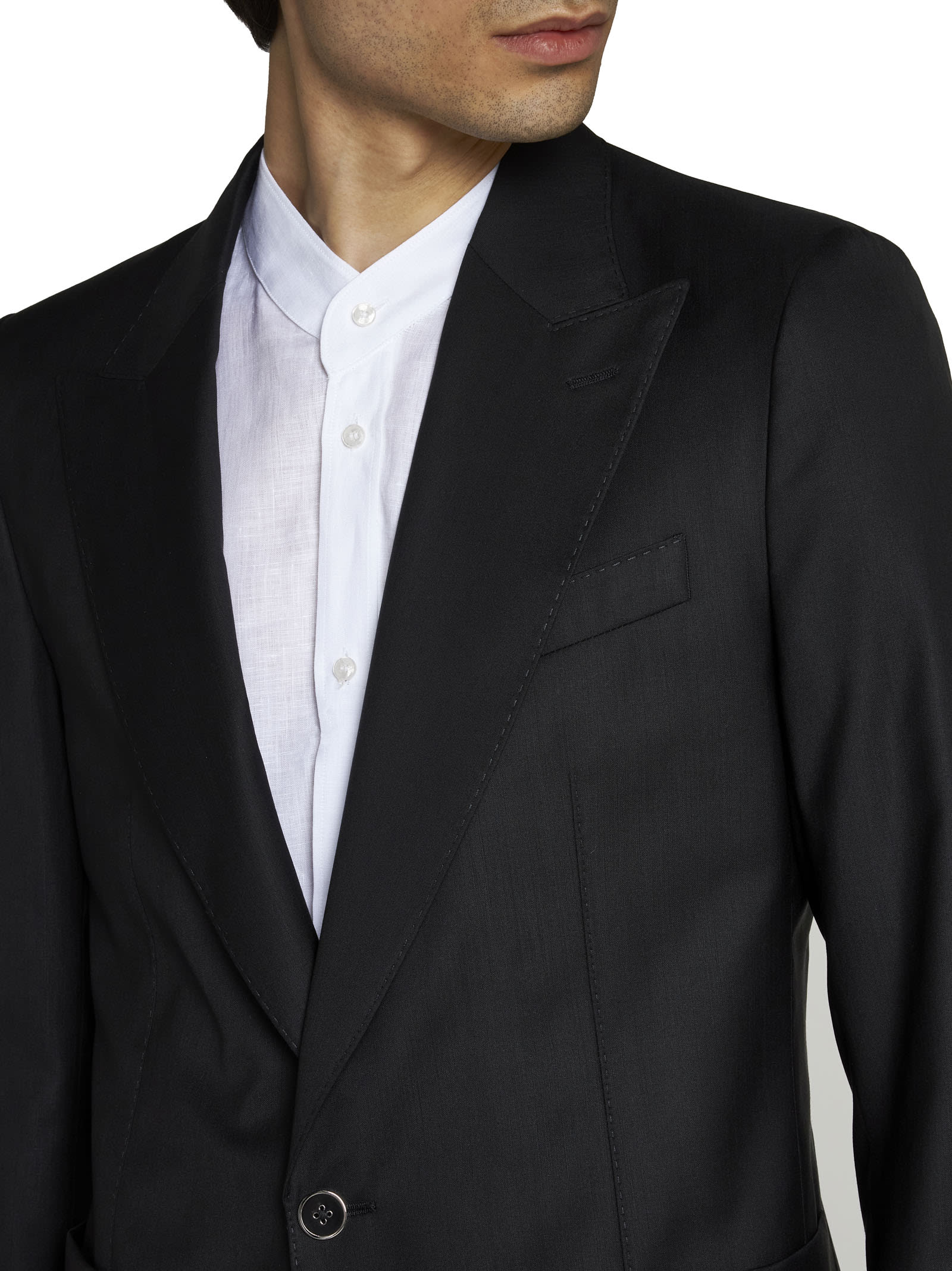 Dolce & Gabbana Black Wool And Silk Miami Single-breasted Blazer In Nero