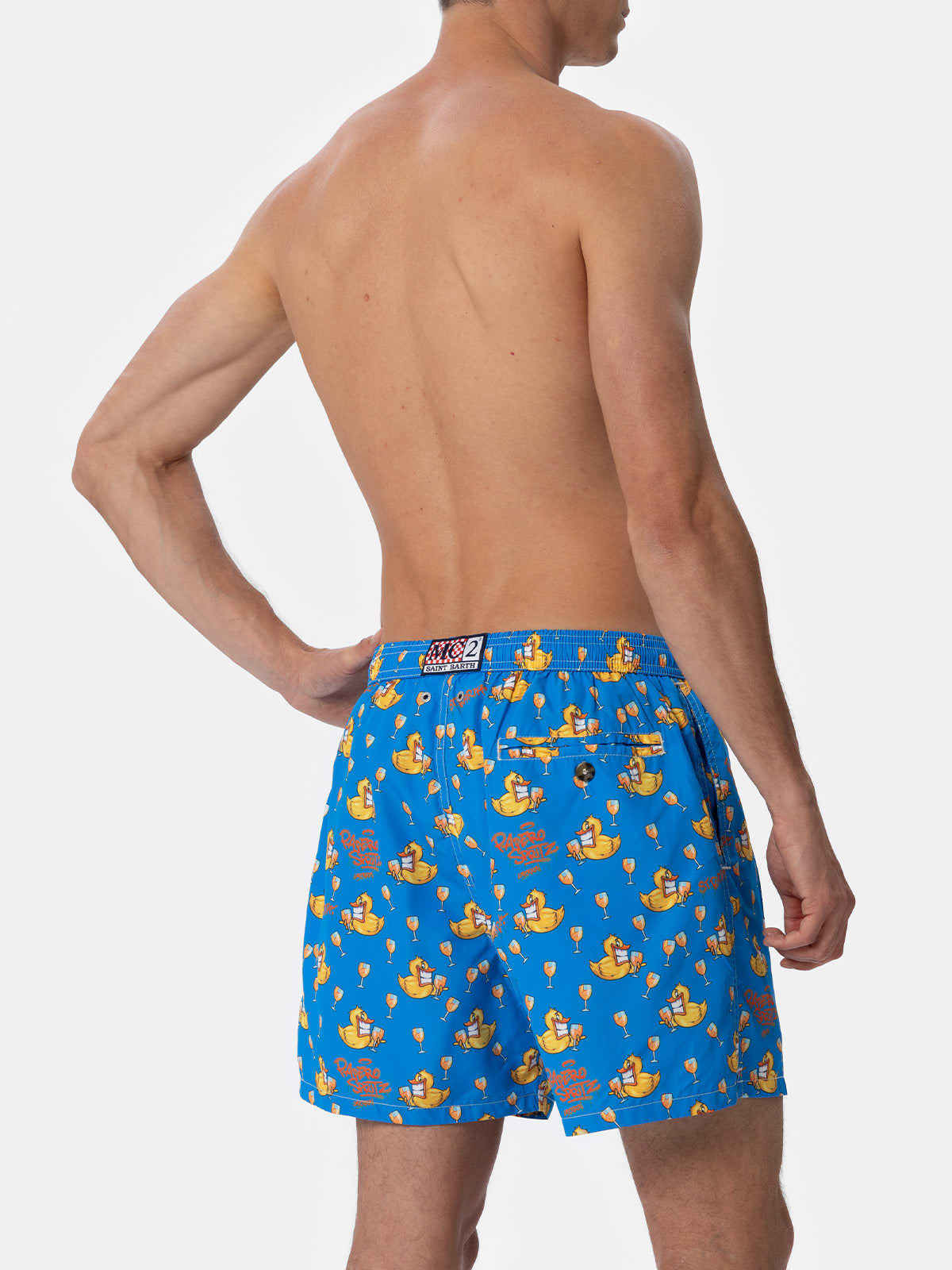 MC2 SAINT BARTH MAN LIGHTWEIGHT FABRIC SWIM-SHORTS LIGHTING MICRO FANTASY WITH DUCKY CRYPTOPUPPETS PRINT CRYPTOPUPPE 