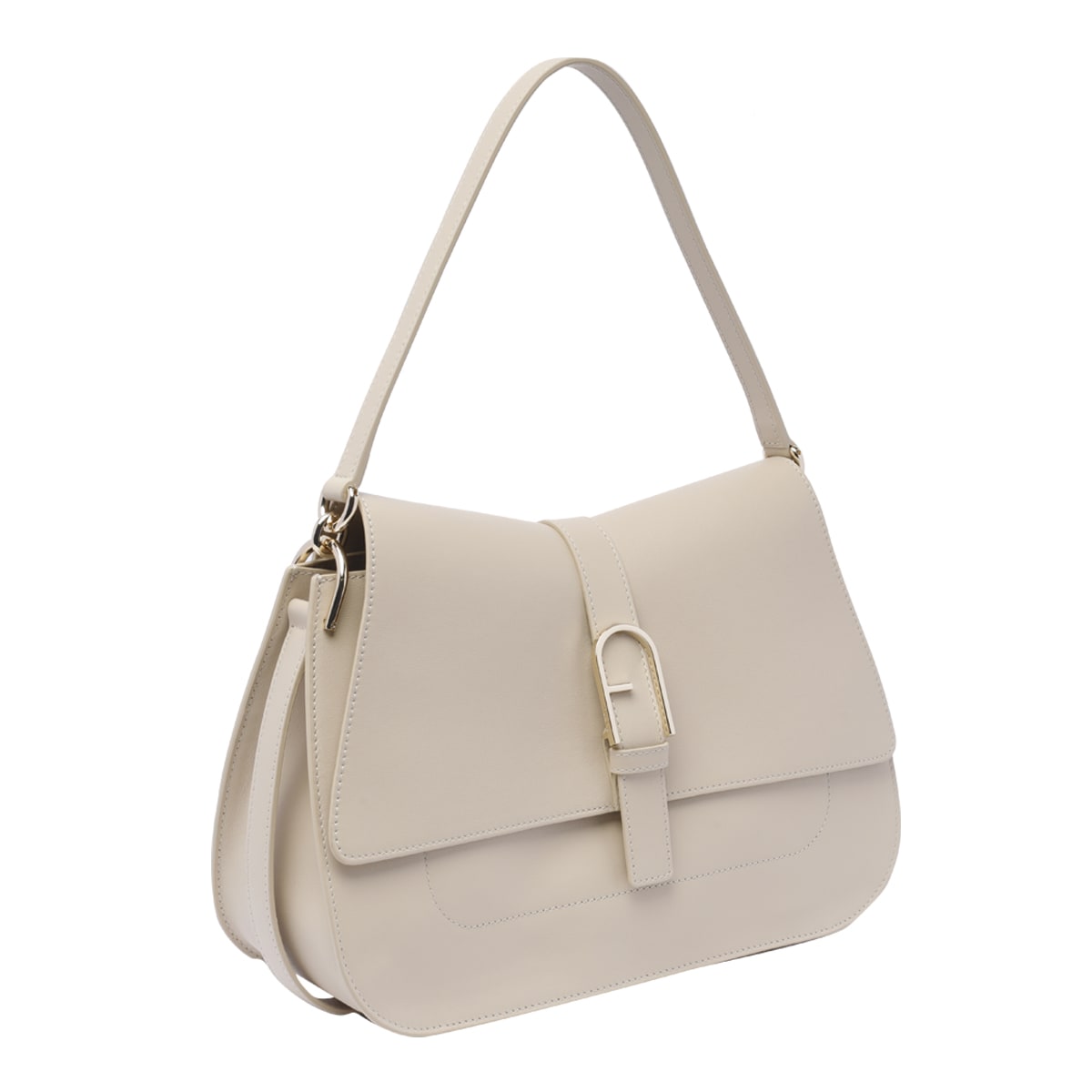 Shop Furla Large  Flow Shoulder Bag In White