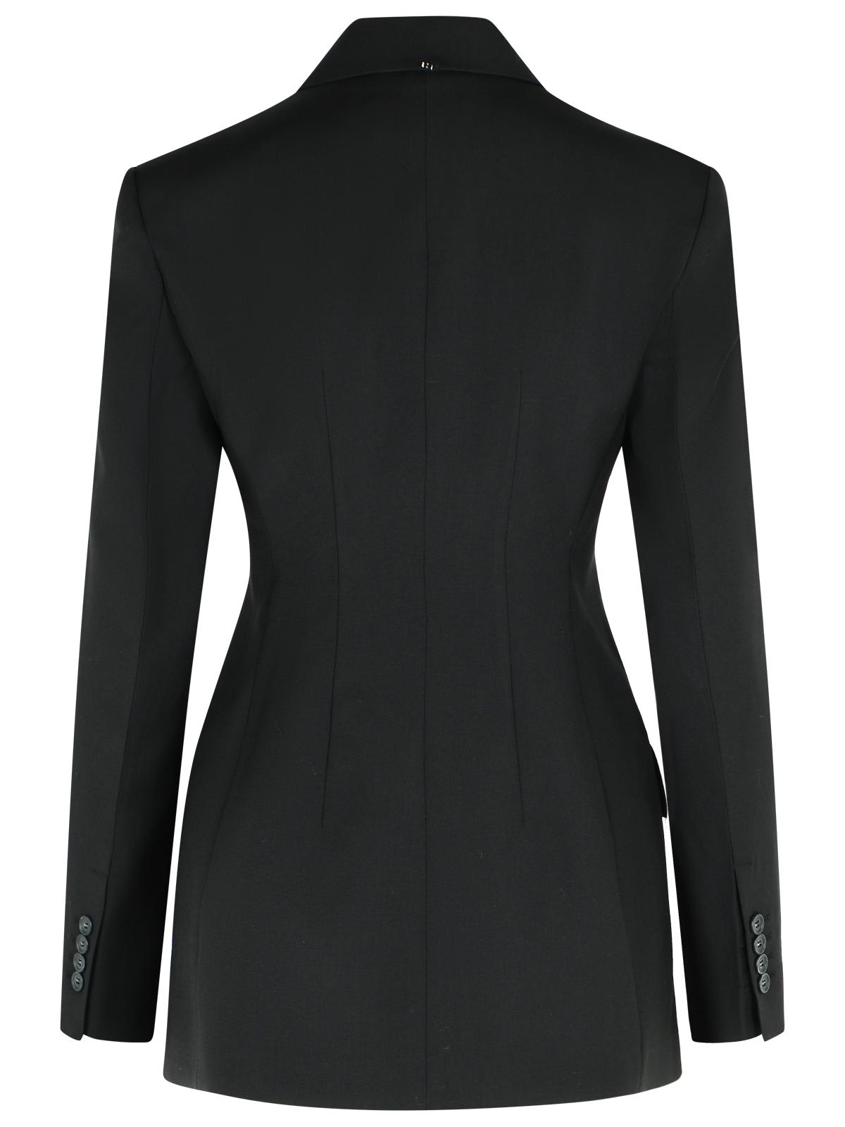 Sportmax Gelly Blazer In Black Stretch Wool In Brown