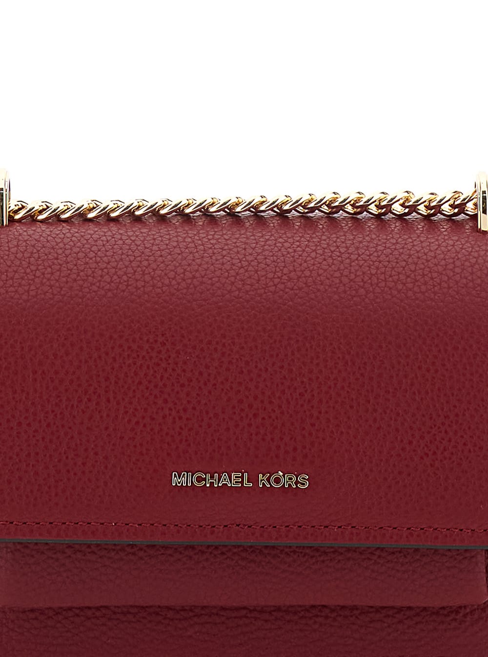 Shop Michael Michael Kors Red Crossbody Bag With Logo Lettering On The Front In Leather Woman