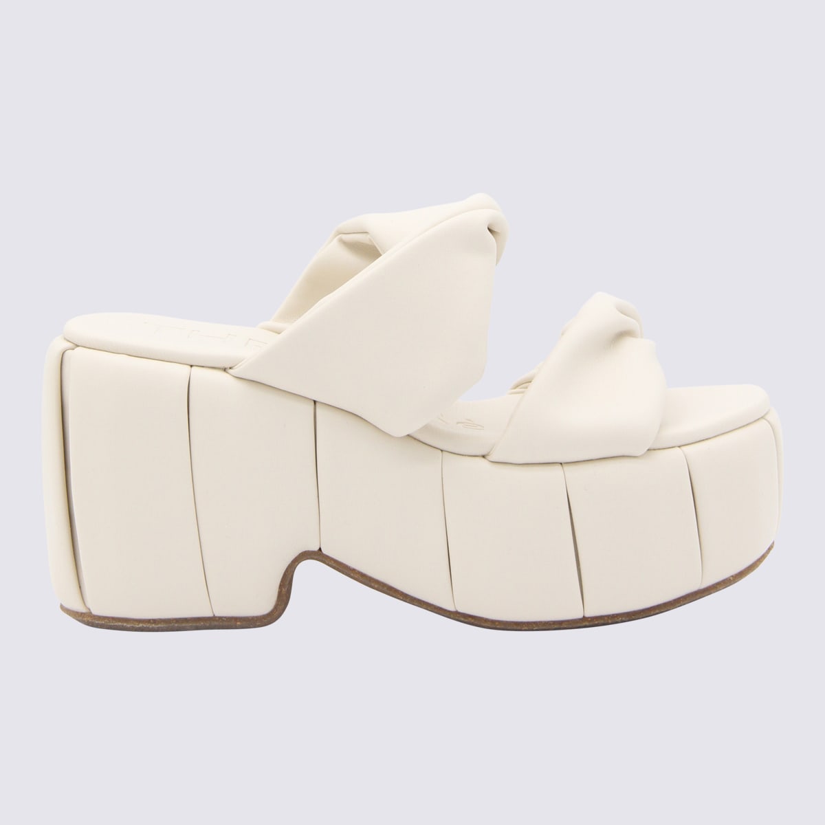 THEMOIRè Linen Faux Leather Andromeda Sandals