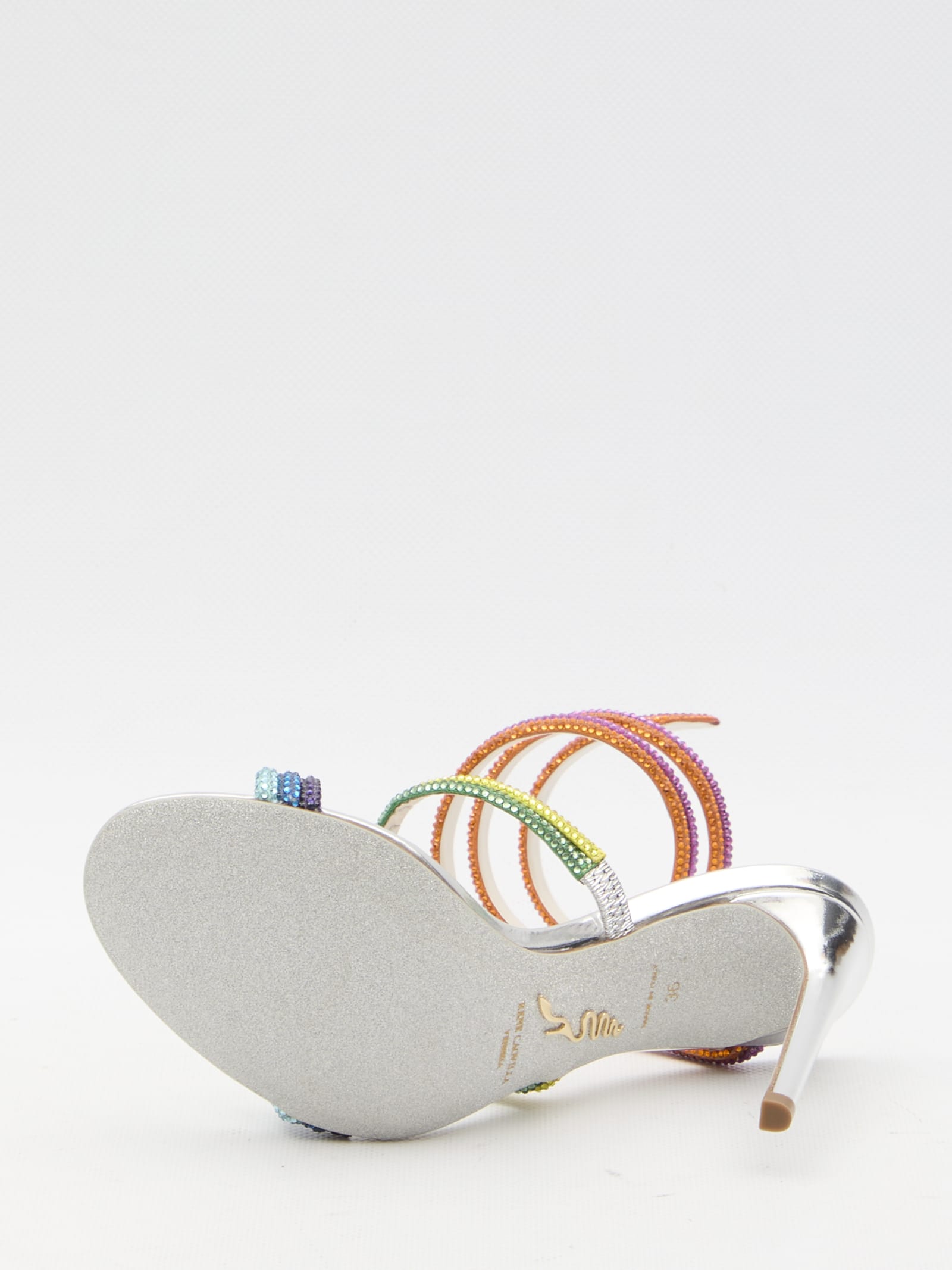Shop René Caovilla Rainbow 105 Sandals In Silver