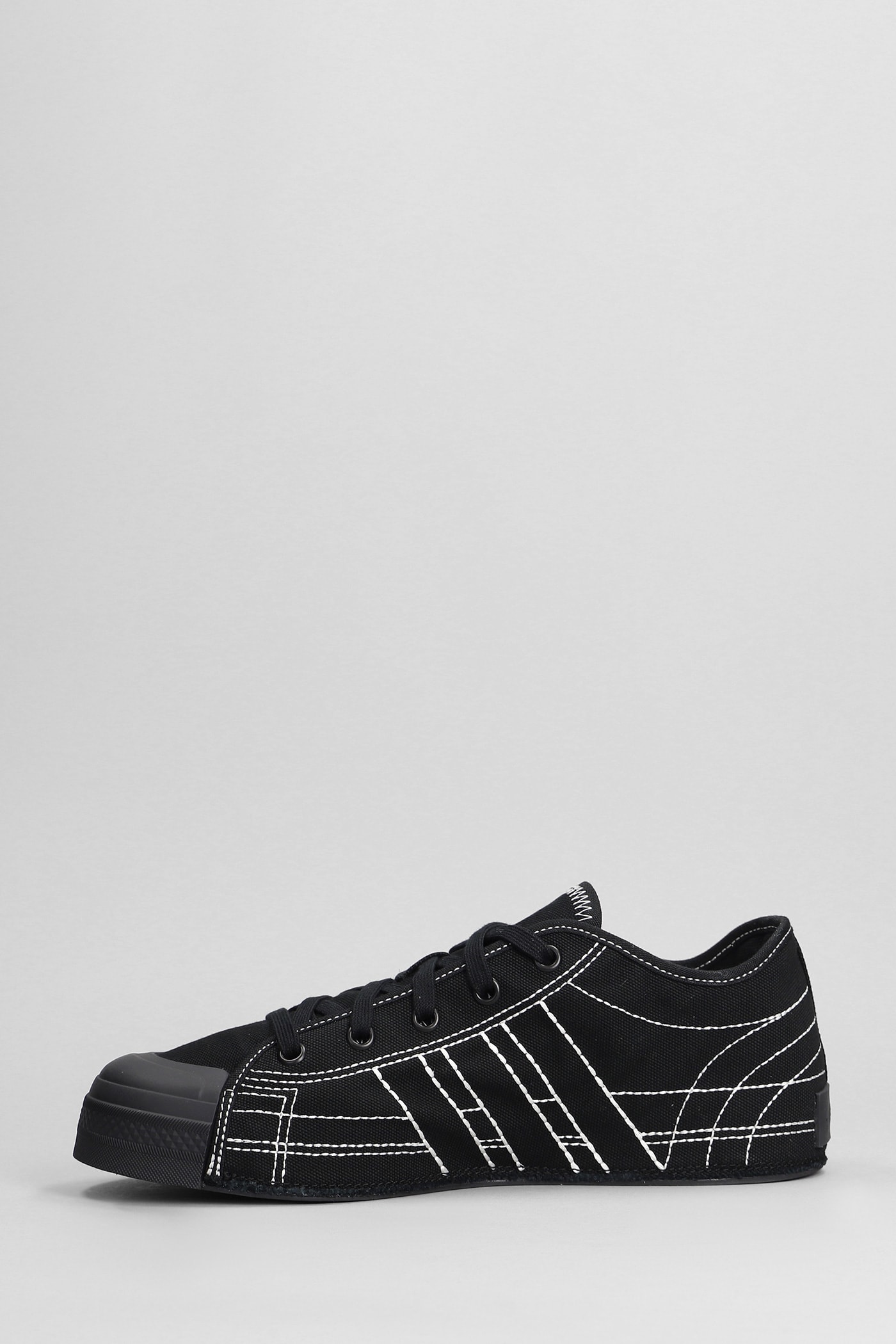 Shop Y-3 Nizza Lo Sneakers In Black Cotton