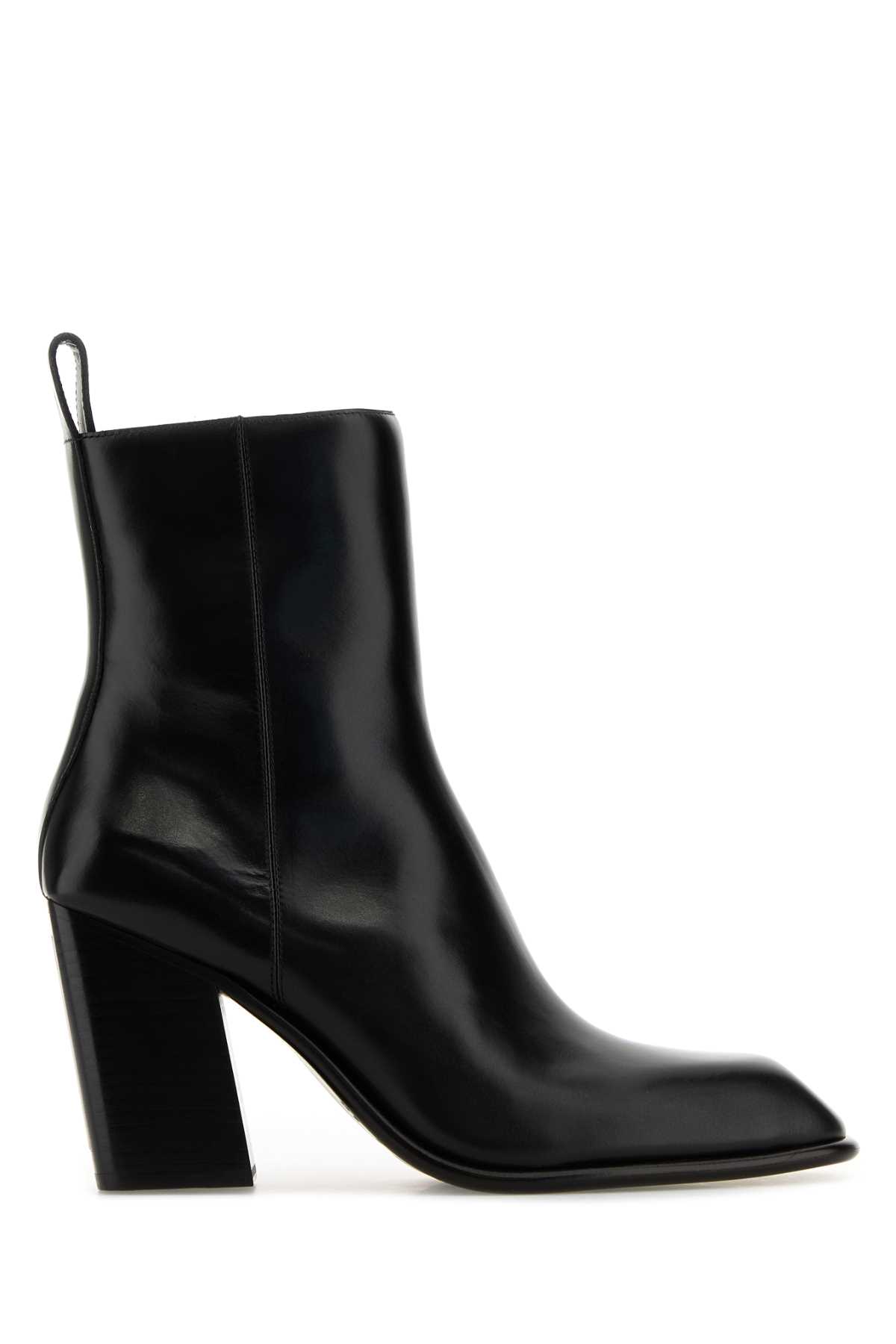 Shop Alexander Wang Black Leather Throttle Ankle Boots