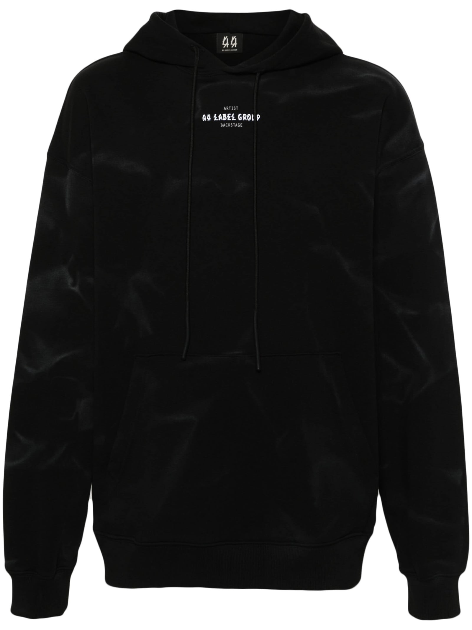 44 Label Group Logo-print Faded-effect Hoodie In Smoke Print