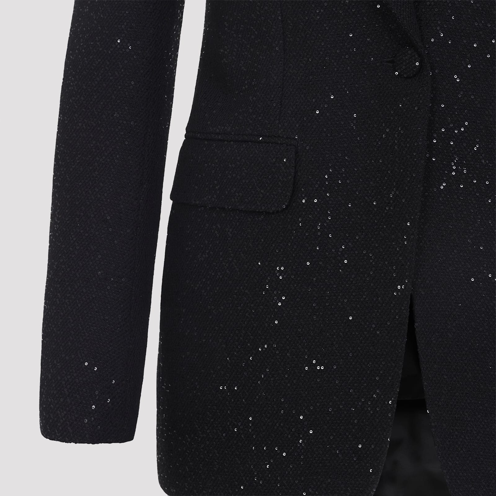Tom Ford Sequin-embellished Wool-blend Blazer In Black