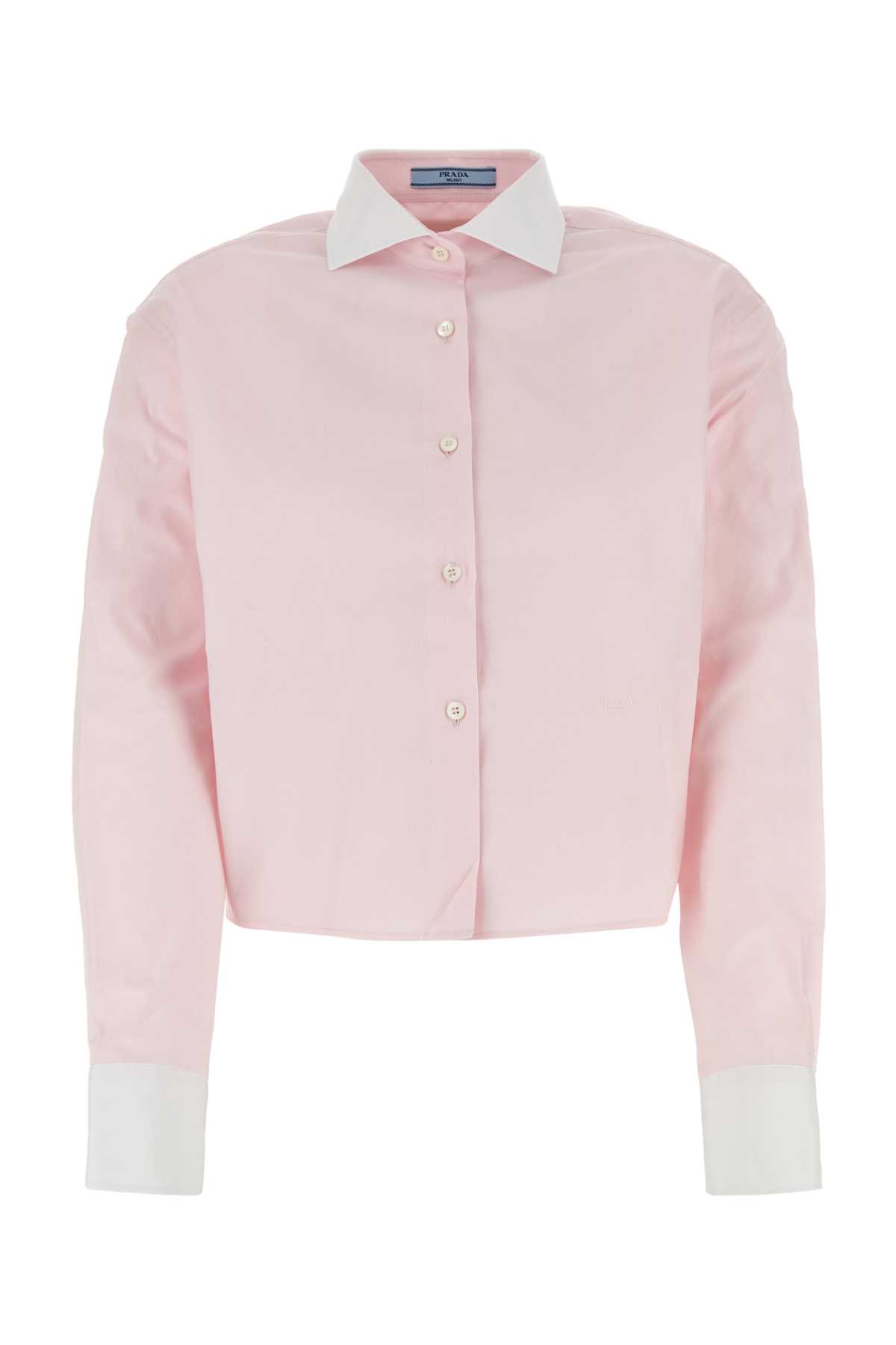 Shop Prada Pastel Pink Oxford Shirt In Rosa