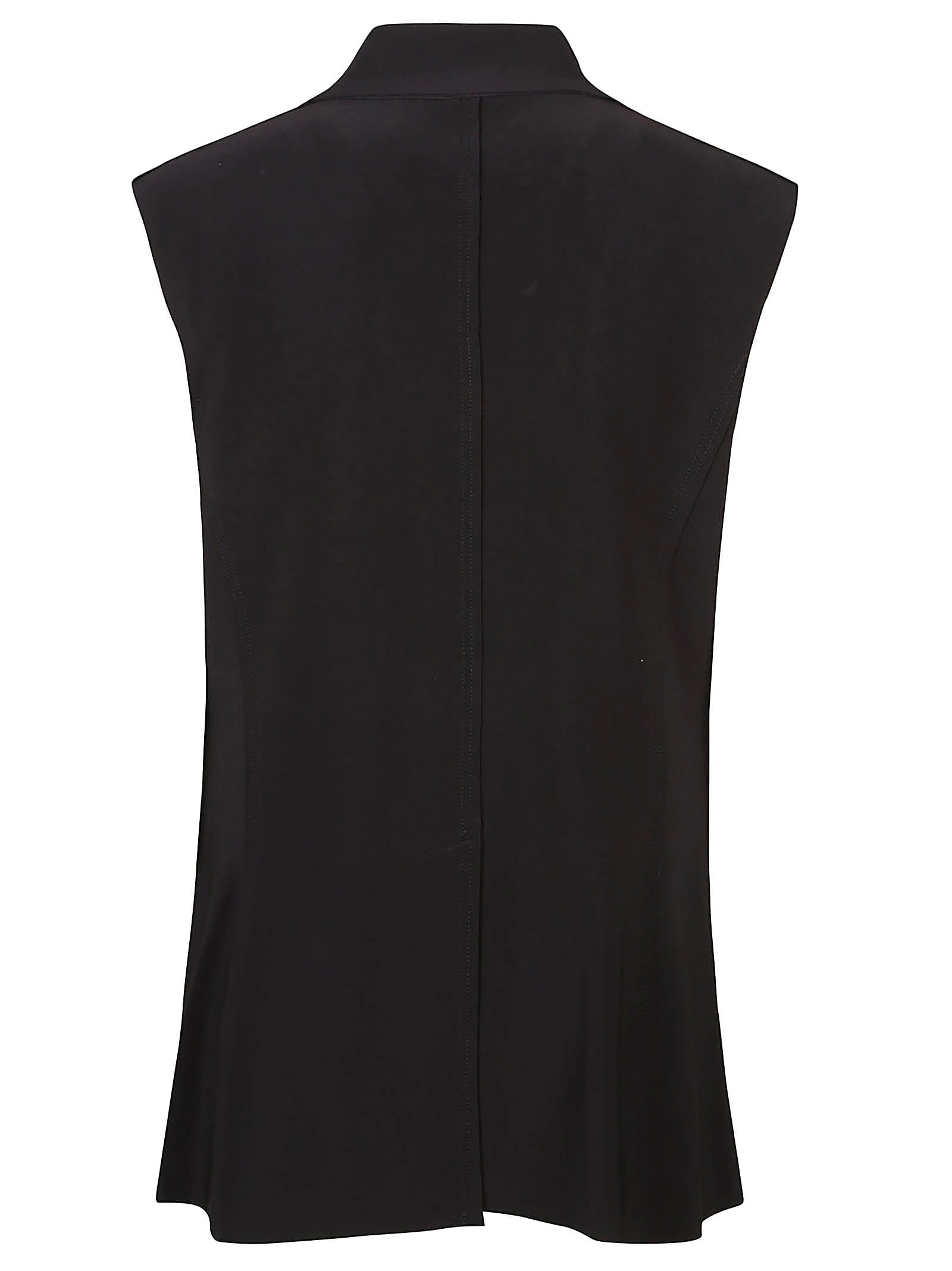 Shop Norma Kamali Sleeveless Single Breasted Jacket In Black