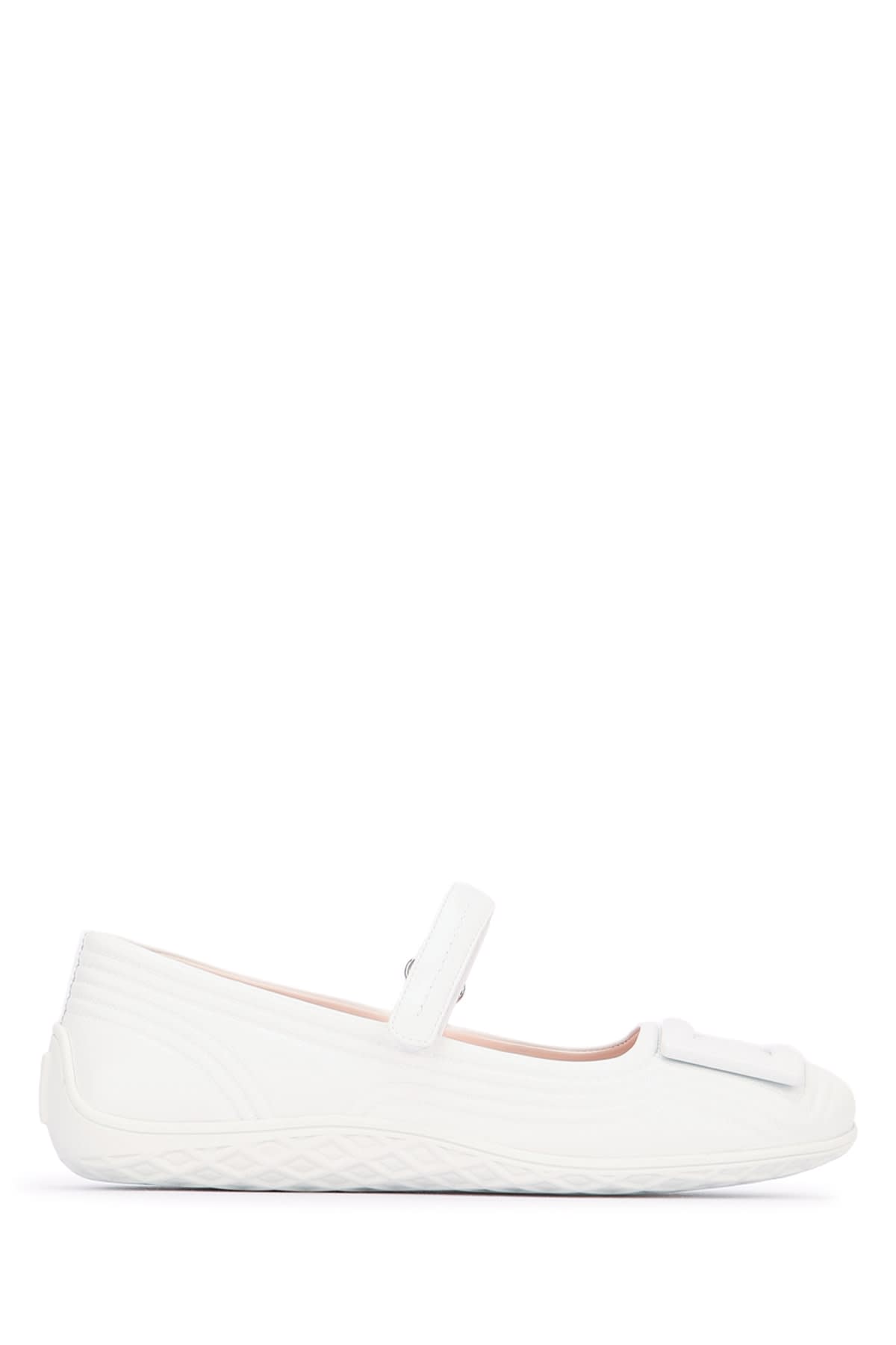Roger Vivier Padded Stitching Strap Abs Ball In White