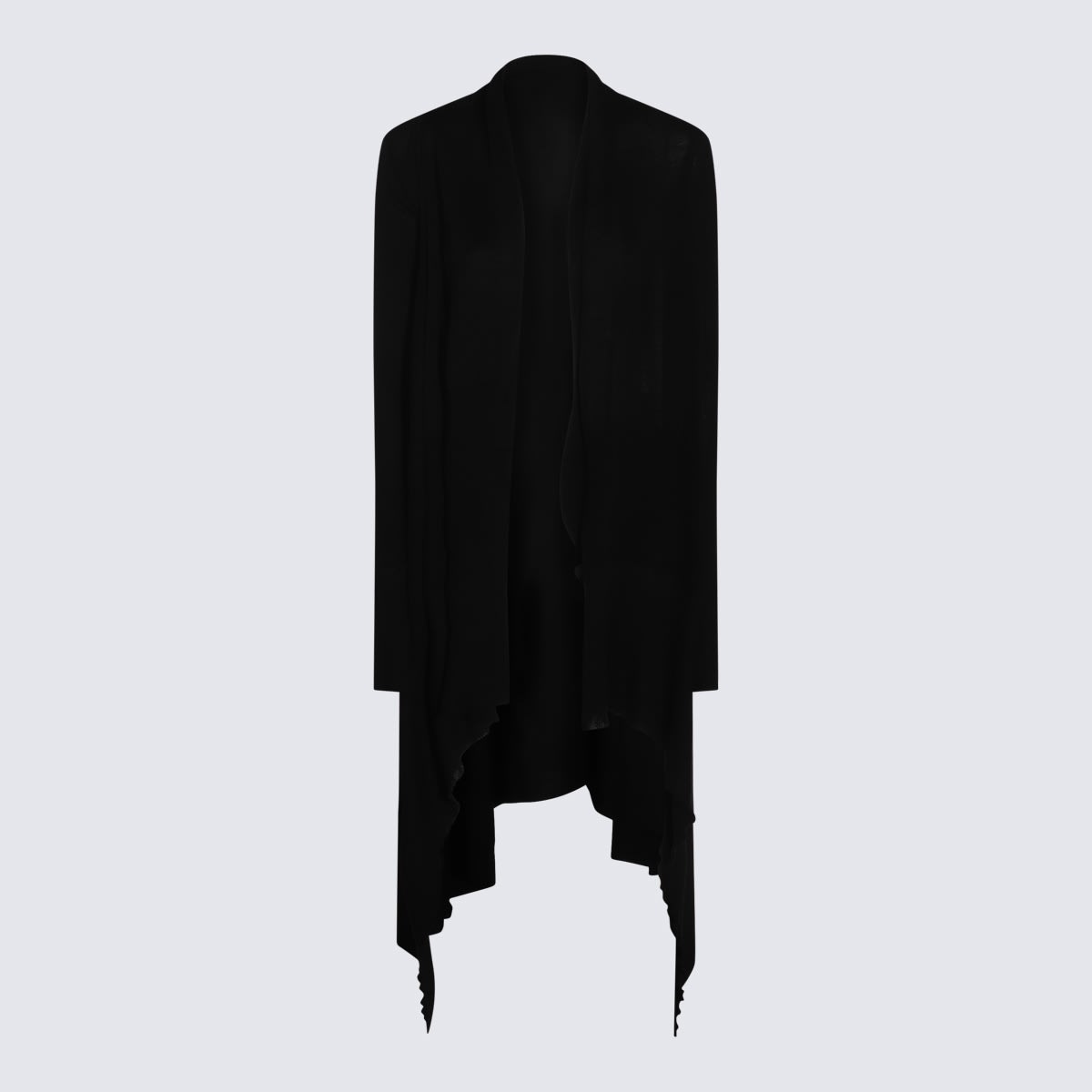 Rick Owens Asymmetric Drape Coat In Black