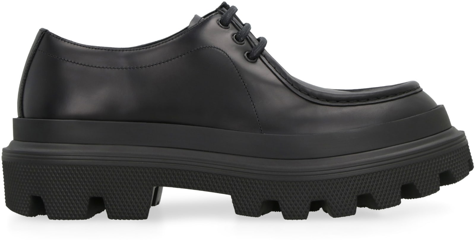 Shop Dolce & Gabbana Derby Leather Shoes In Black