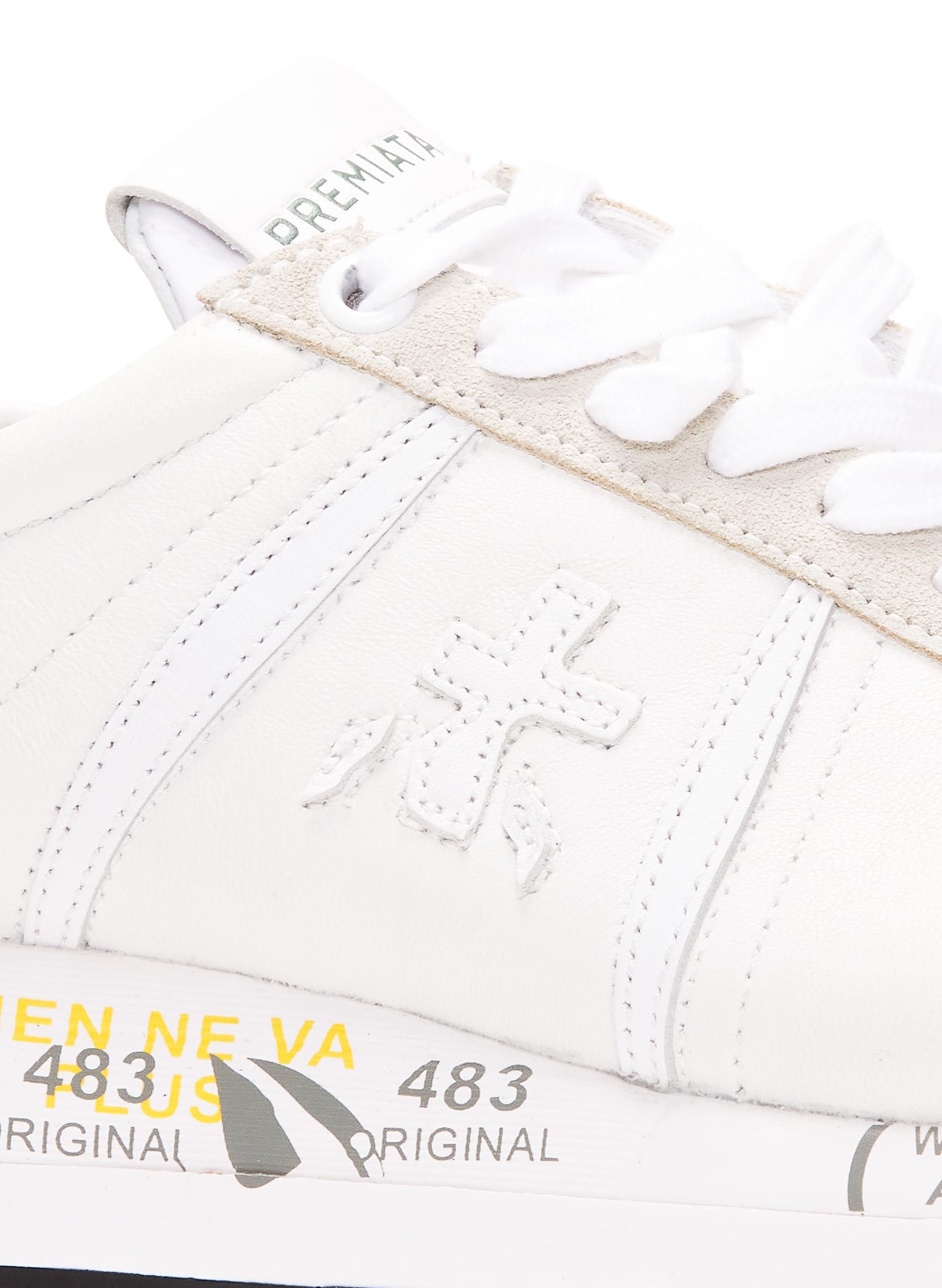 Premiata panelled low-top sneakers - White