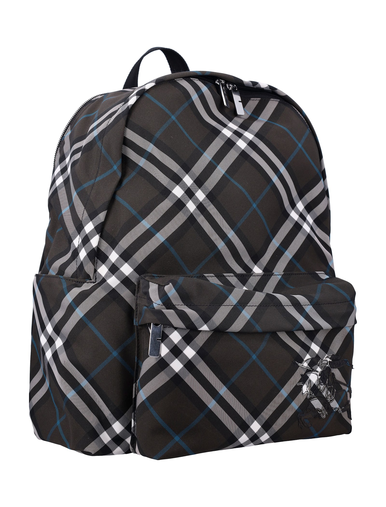 Burberry Checkered Fabric Embroidered Backpack In Snug
