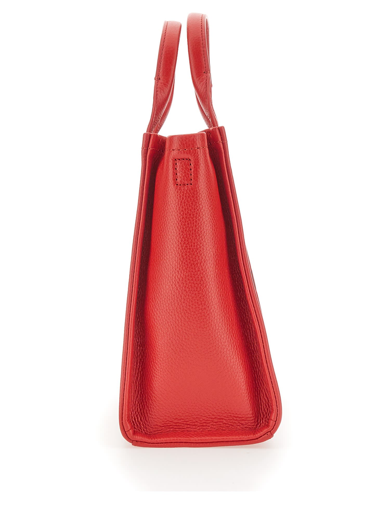 Shop Marc Jacobs The Leather Medium Tote Bag In Rosso