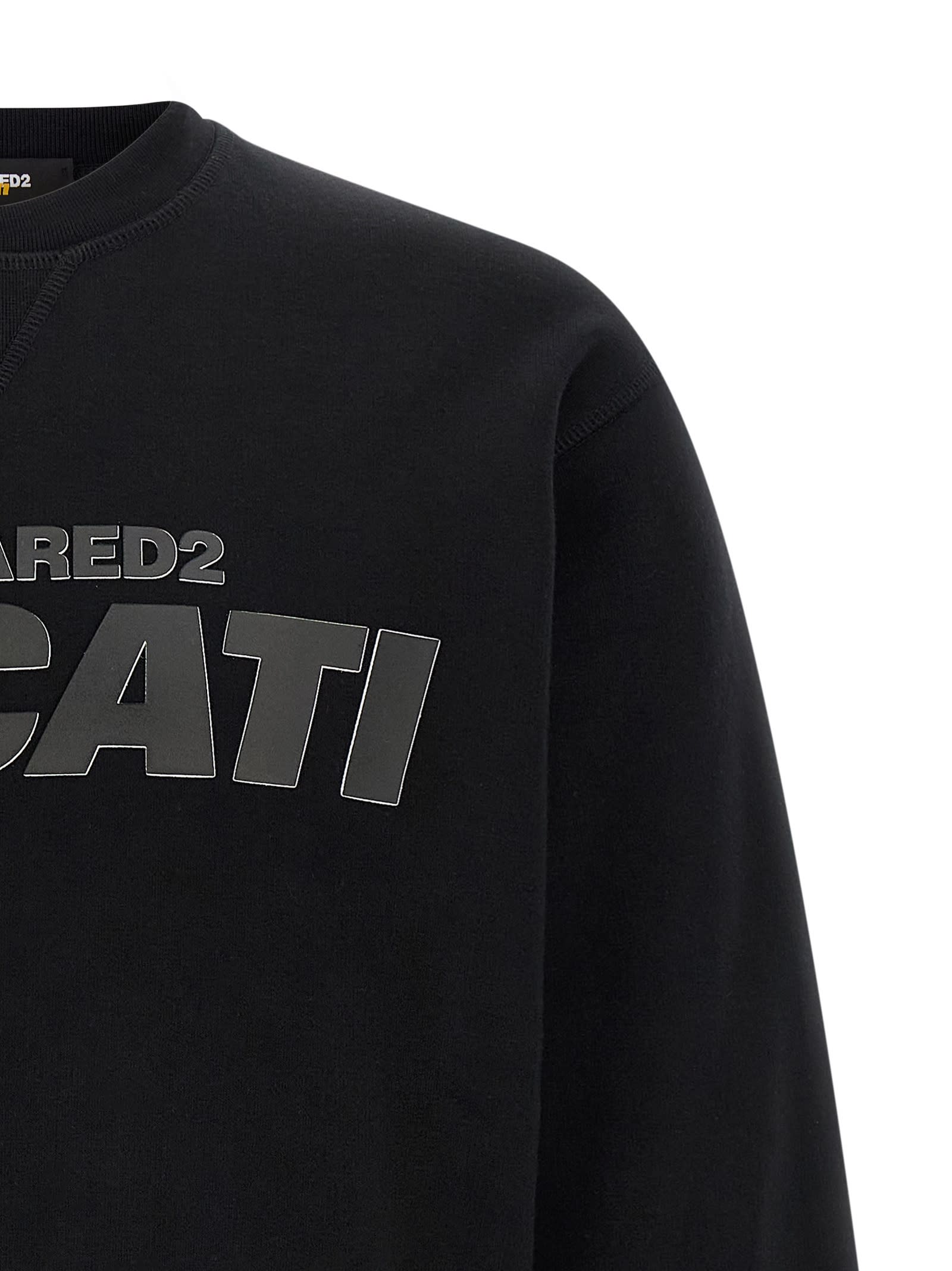 Dsquared2 X Ducati Capsule Crewneck Sweatshirt In Black