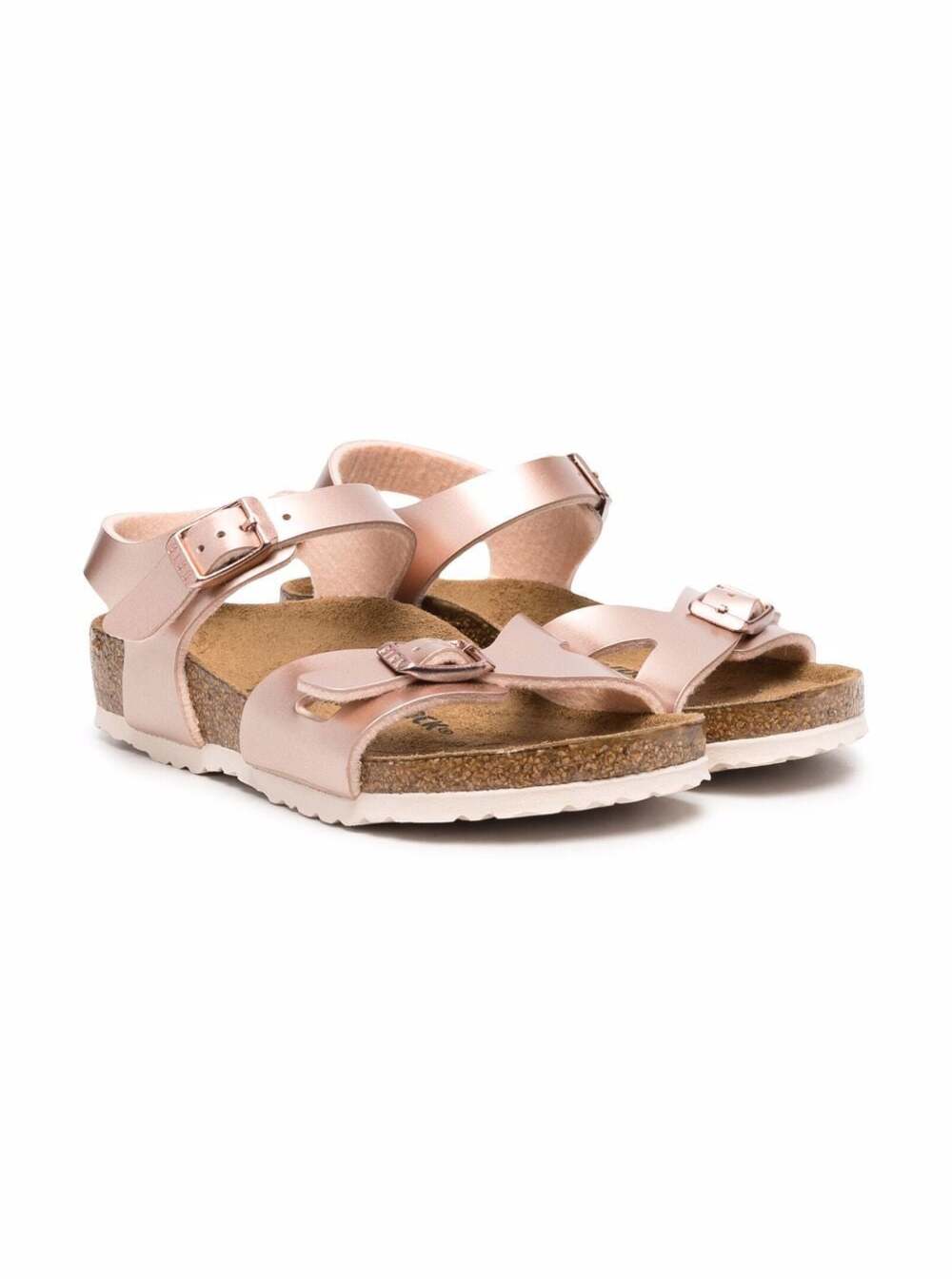 Shop Birkenstock Kids Girls Rio Electric Pink Leather Sandals