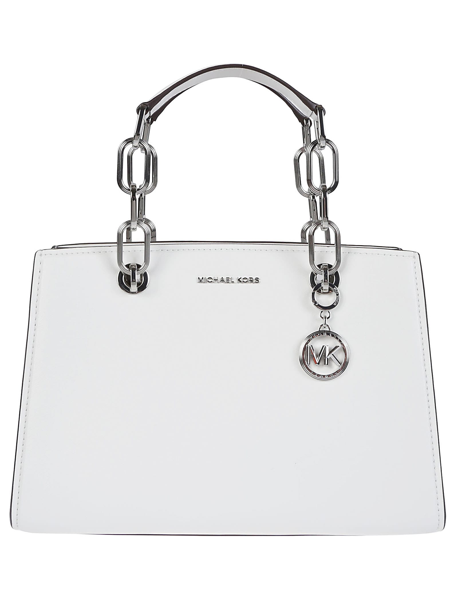 Michael Kors Medium Cynthia Satchel Bag In White