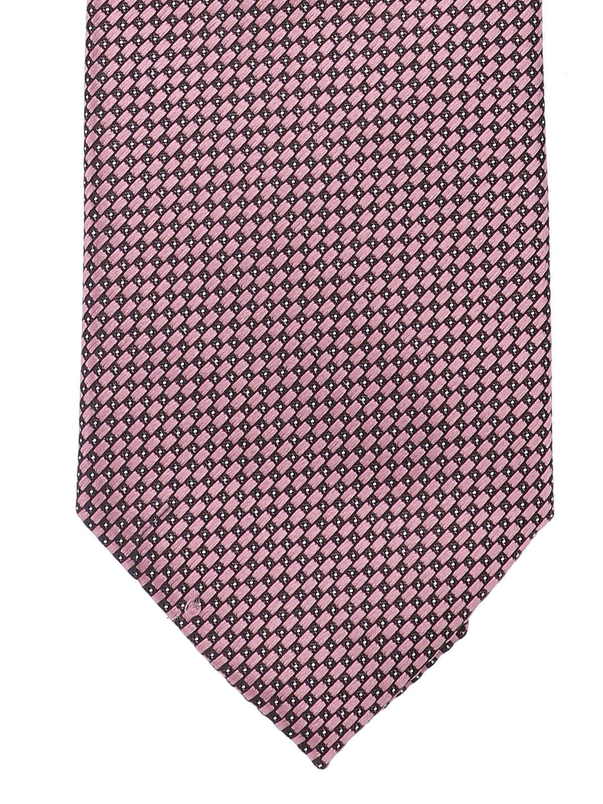 Zegna Silk Ties With Diamond Pattern And Pointed Tip In Pink