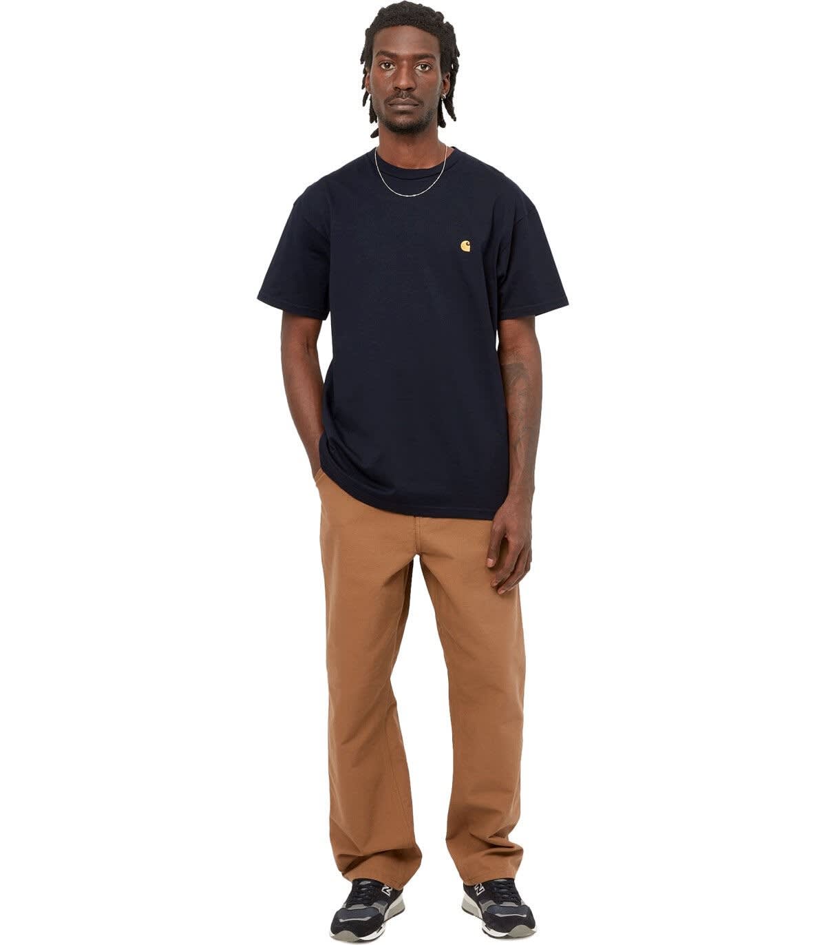 Carhartt Wip American Script Logo-embroidered Cotton T-shirt In Blue