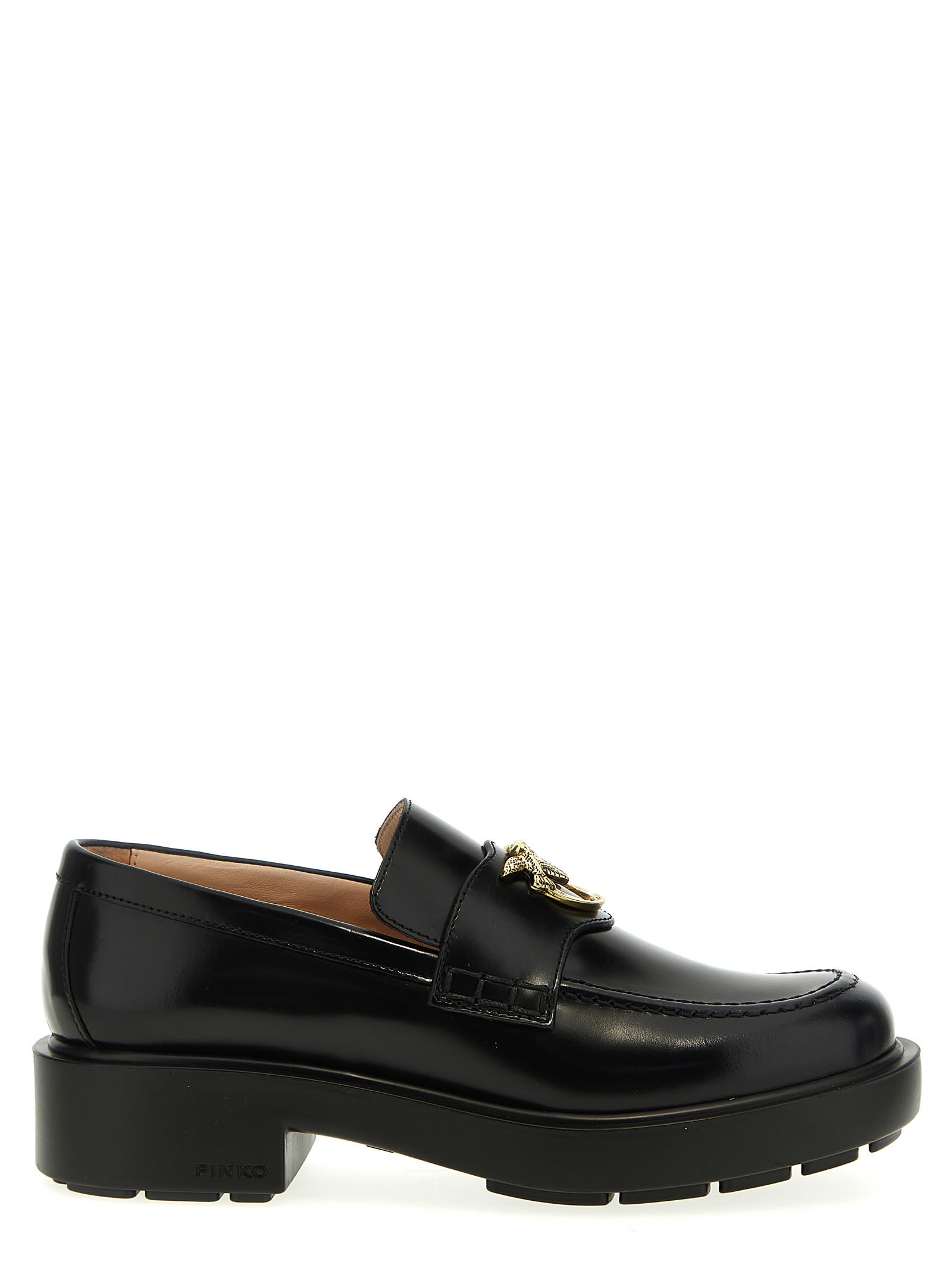 Shop Pinko Tina Loafers In Black