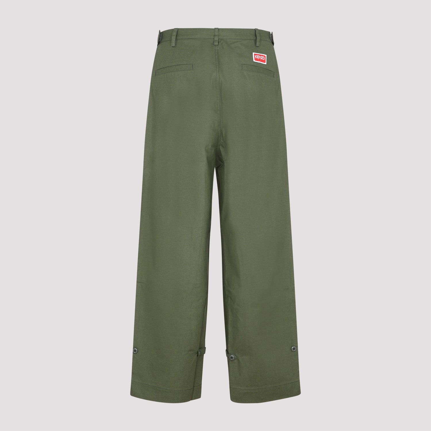 Shop Kenzo Oversized Straight Pants In Dark Khaki