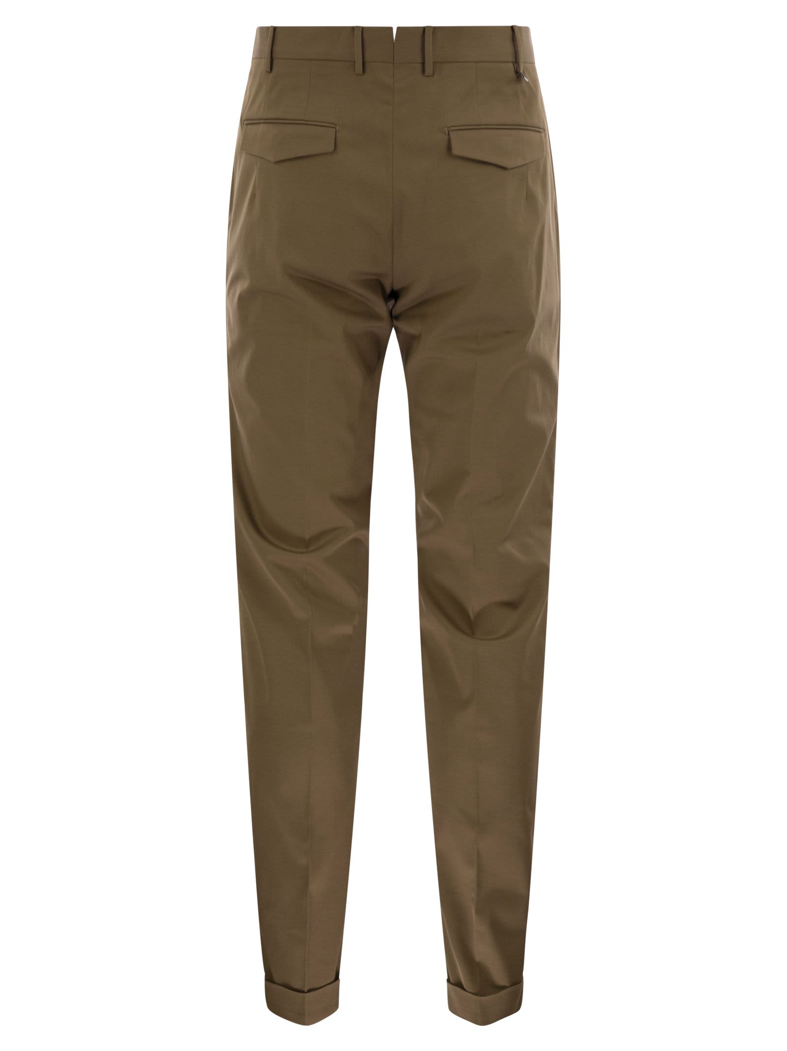 Pt Torino Pressed-crease Straight-leg Trousers In Brown
