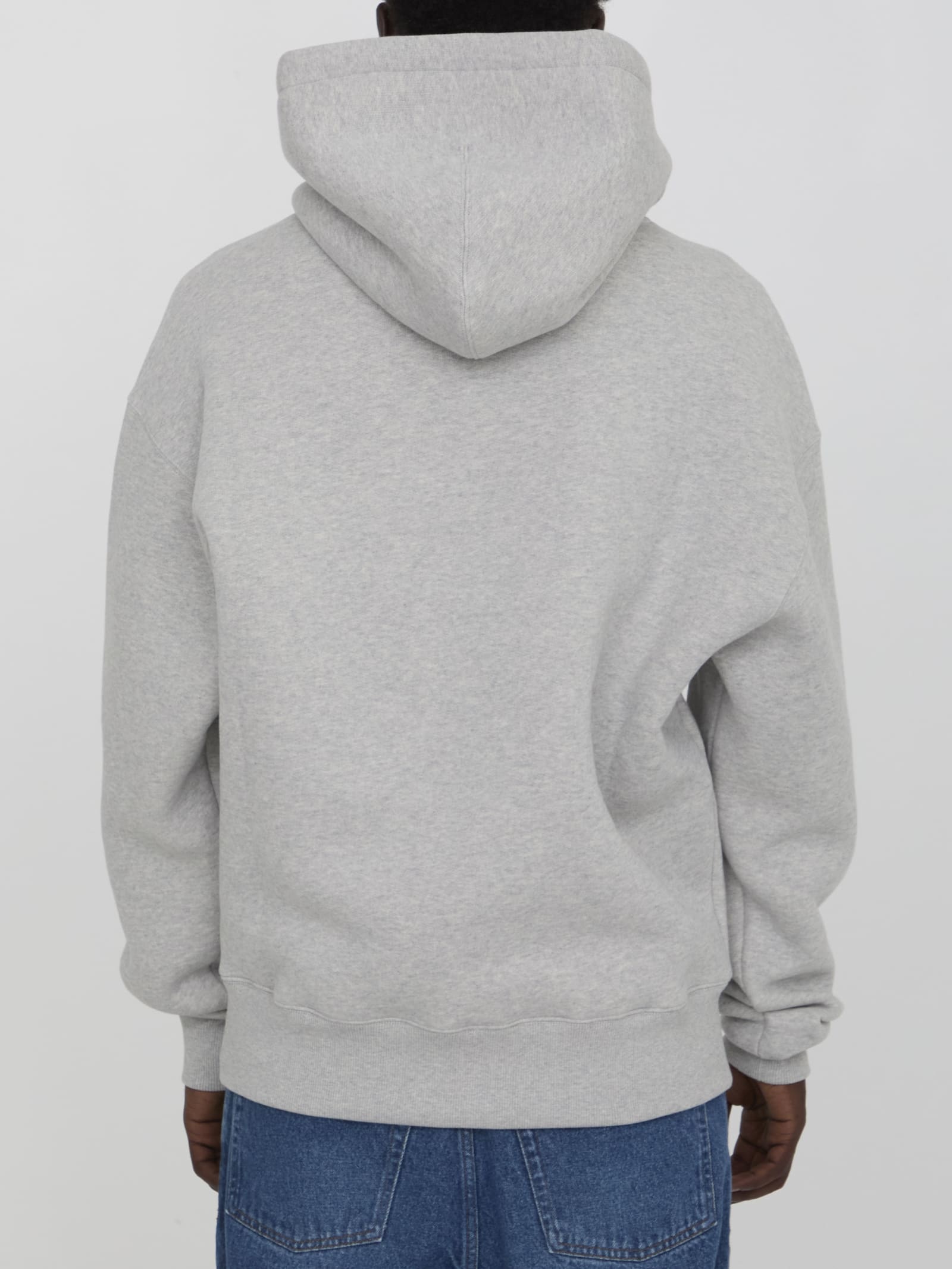 Shop Ami Alexandre Mattiussi Ami De Coeur Hoodie In Grey