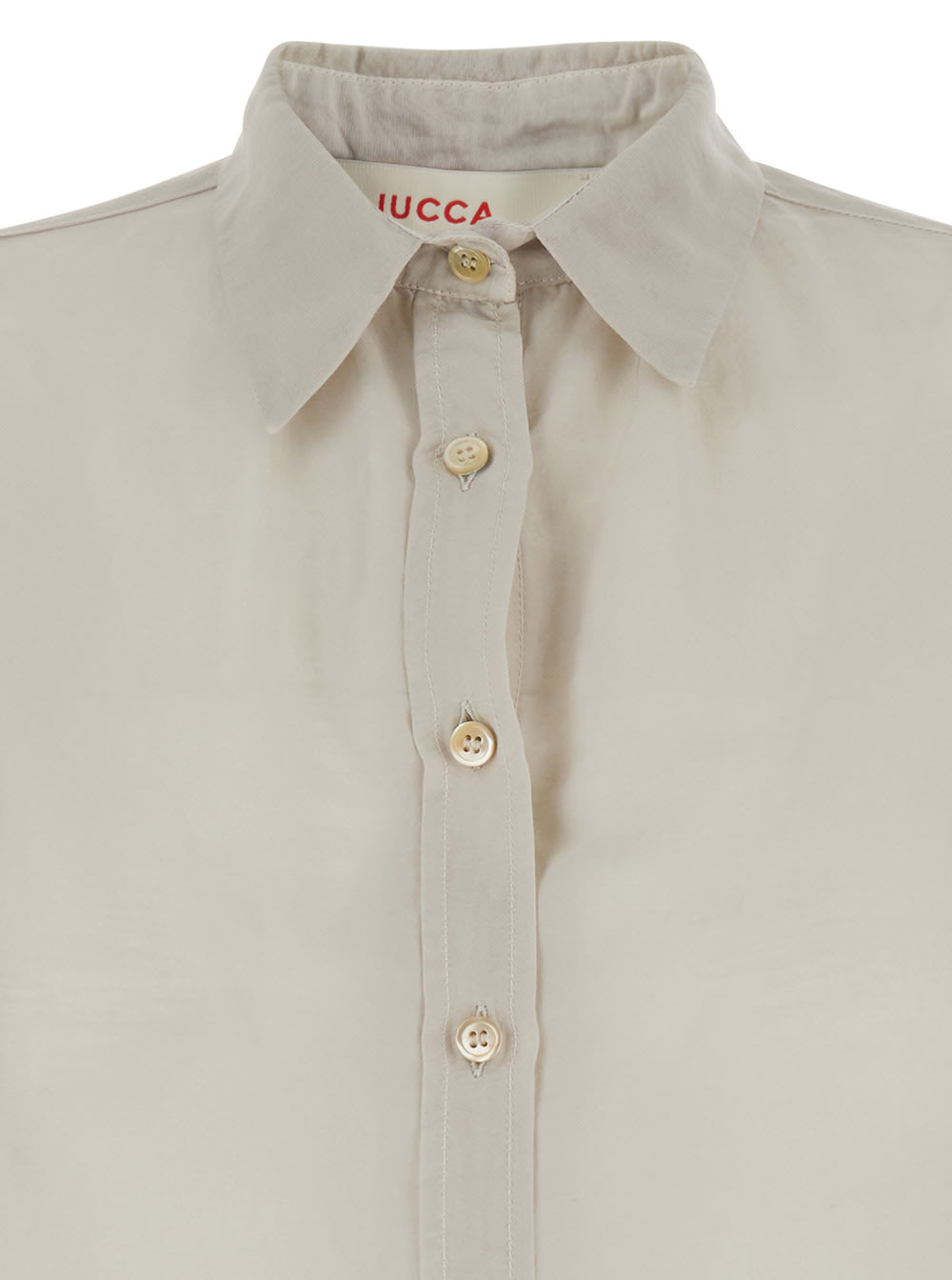 Jucca Beige Shirt With Classic Collar And Button Closure In Cotton And Silk Blend Woman