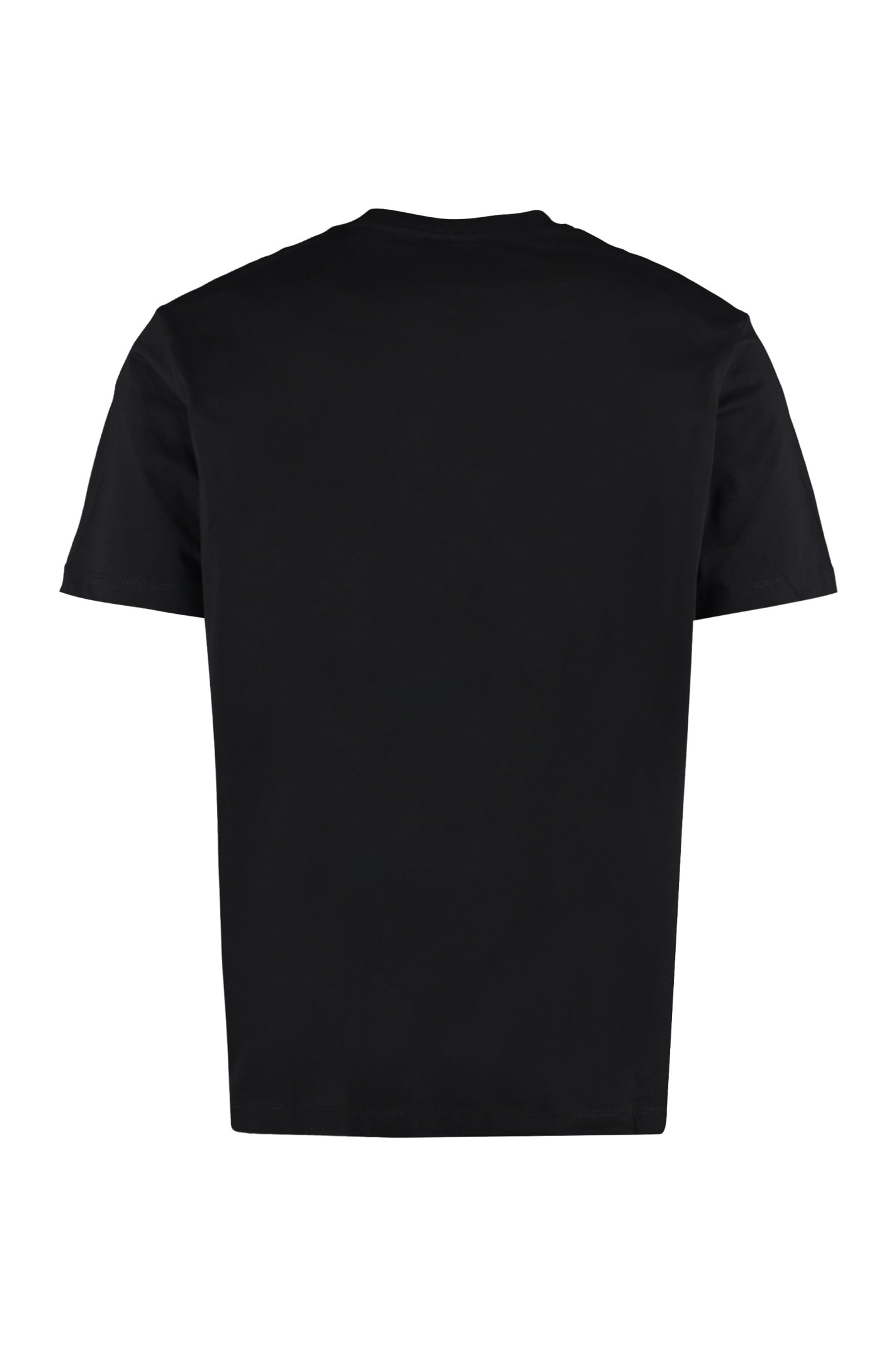 Shop Paul&amp;shark Printed Cotton T-shirt In Black